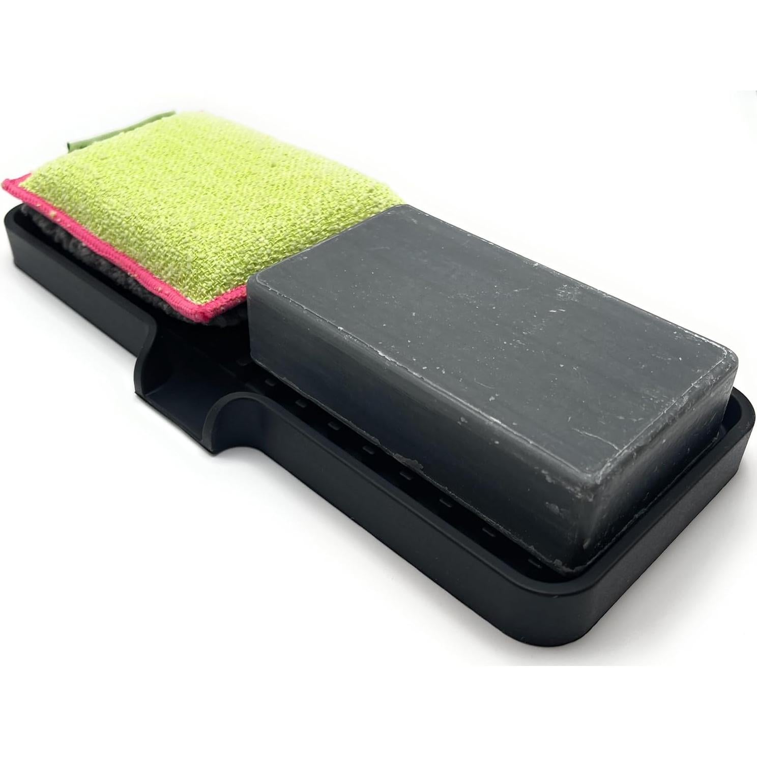 Bandeja de Jabón de Silicona Happitasa 22.86x8.89cm Negra