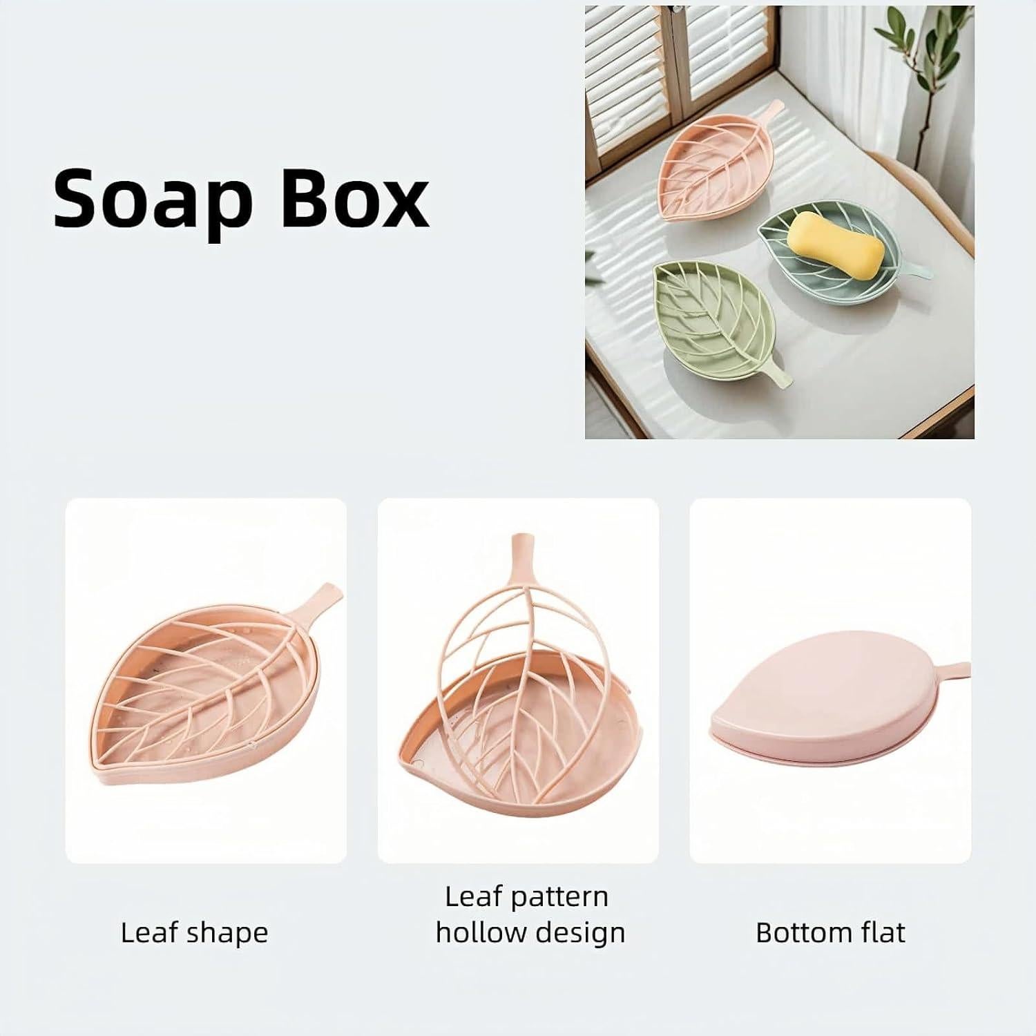 Juego de 3 Platos de Jabón Hoja Chinshwehaw - Drenaje Rápido