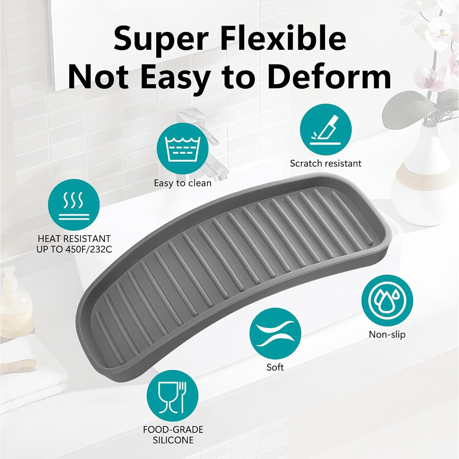 Soporte de Esponja de Silicona Gosmol Gris 2 Piezas 22.86x8.89 cm