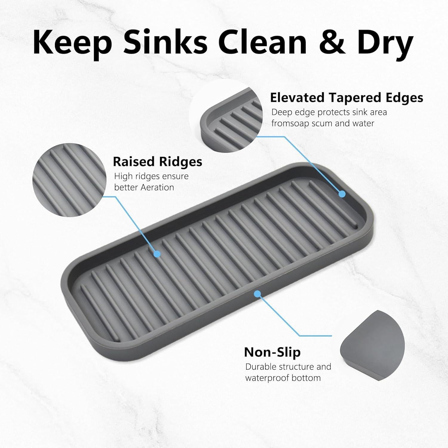 Soporte de Esponja de Silicona Gosmol Gris 2 Piezas 22.86x8.89 cm