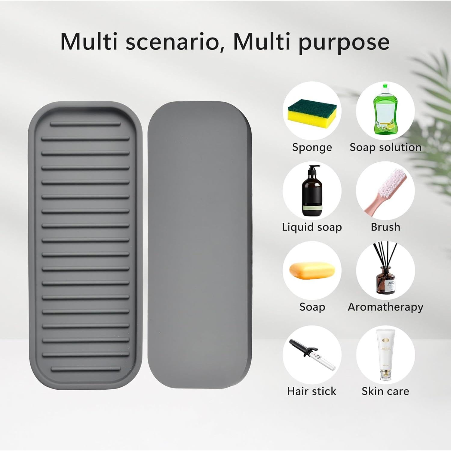 Soporte de Esponja de Silicona Gosmol Gris 2 Piezas 22.86x8.89 cm