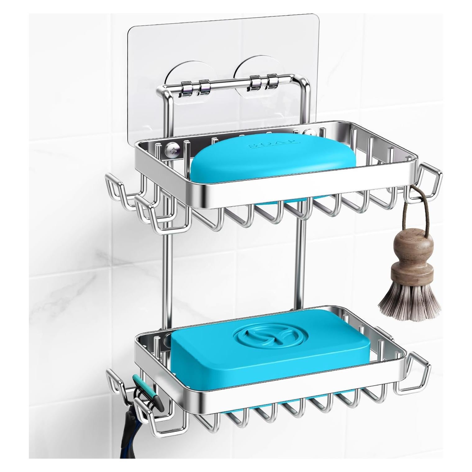 Soporte de Jabón Adhesivo 2 Niveles Nieifi Acero Inoxidable