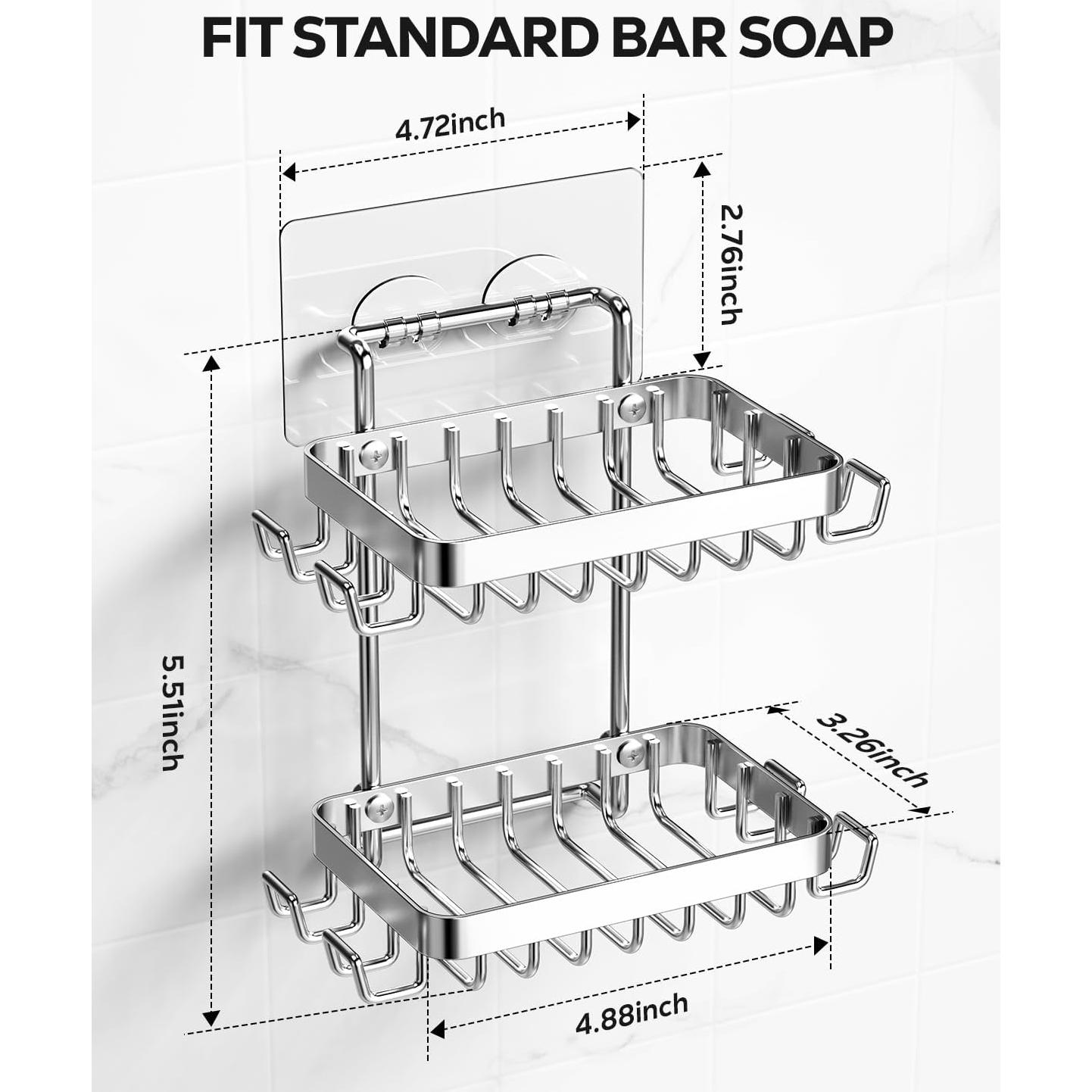 Soporte de Jabón Adhesivo 2 Niveles Nieifi Acero Inoxidable