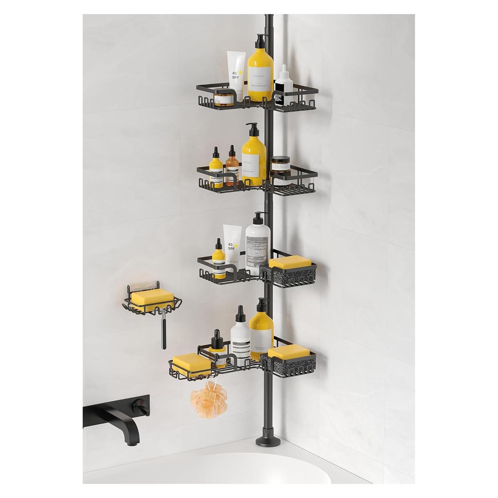 Estante de Ducha de Tensión KEGII 4 Niveles Ajustable 63.5-290.4 cm