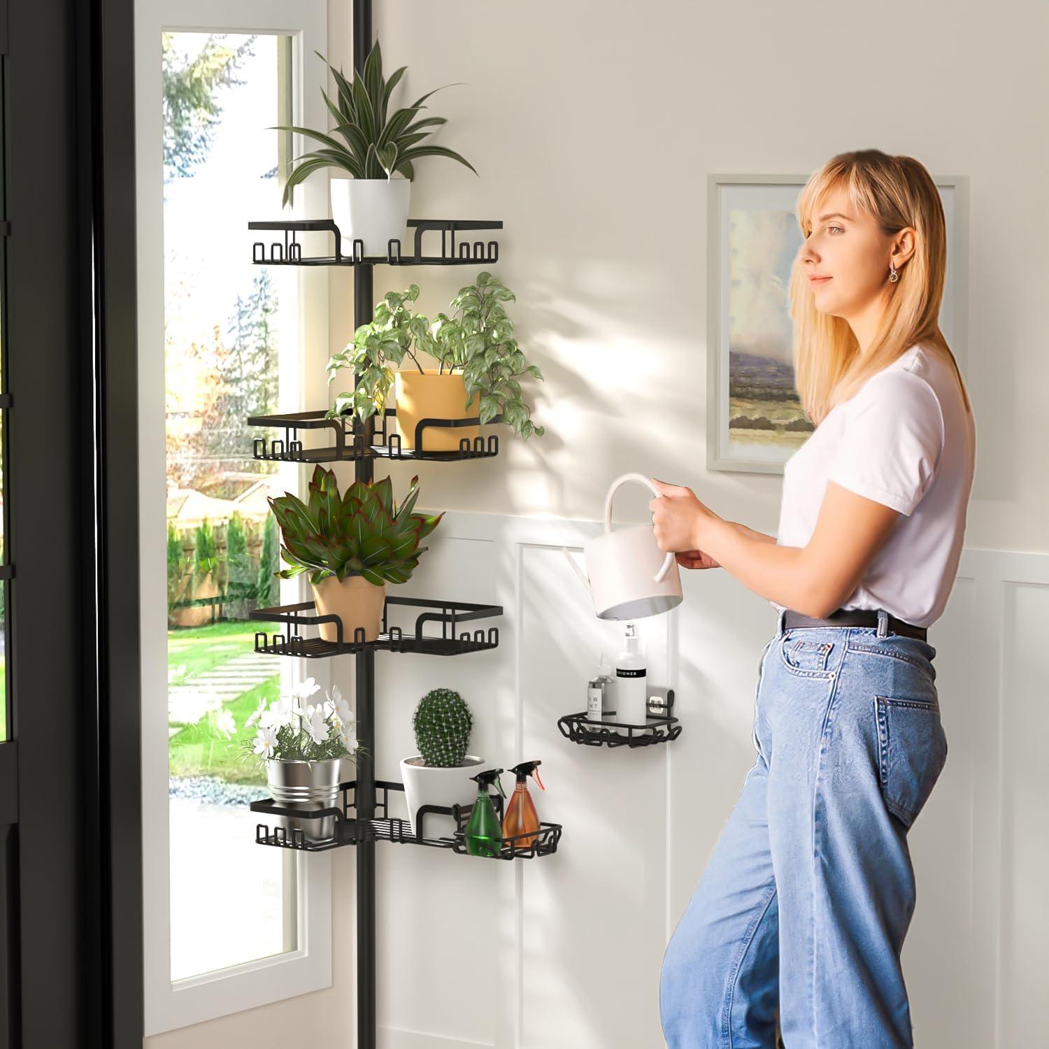 Estante de Ducha de Tensión KEGII 4 Niveles Ajustable 63.5-290.4 cm