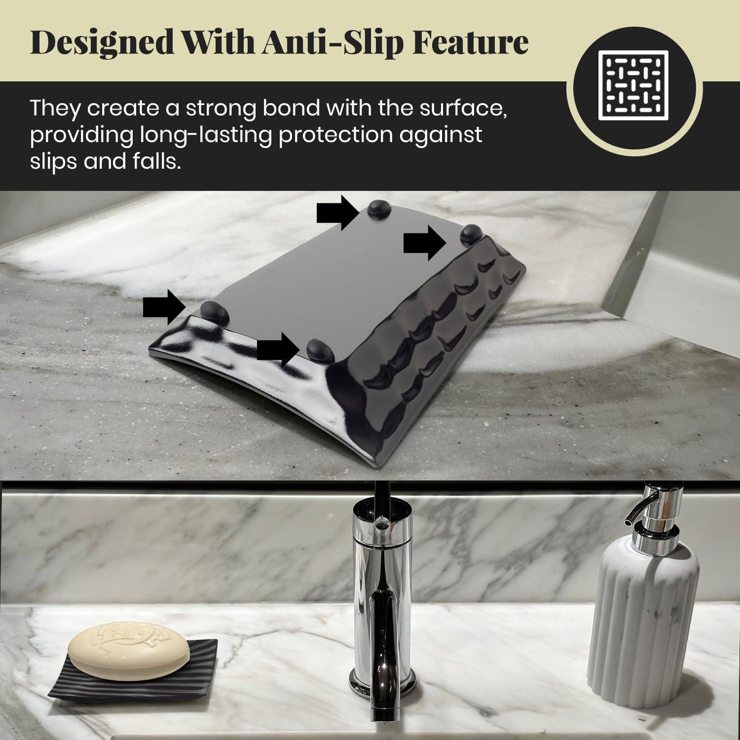 Plato de Jabón Cerámica Negra GO 12.5 x 7.7 cm Antideslizante