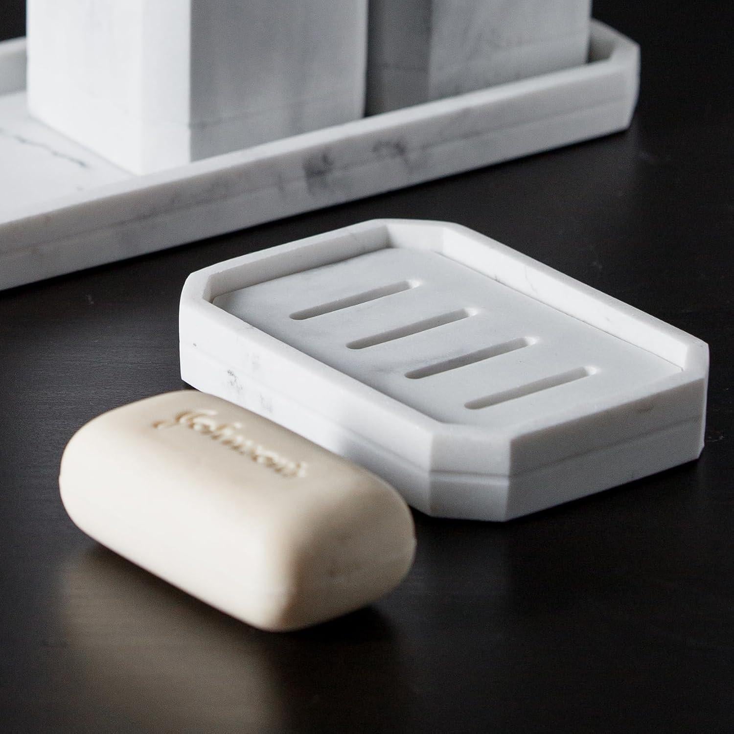 Plato de Jabón Drenable GalDal Textura Mármol 12.7x9 cm