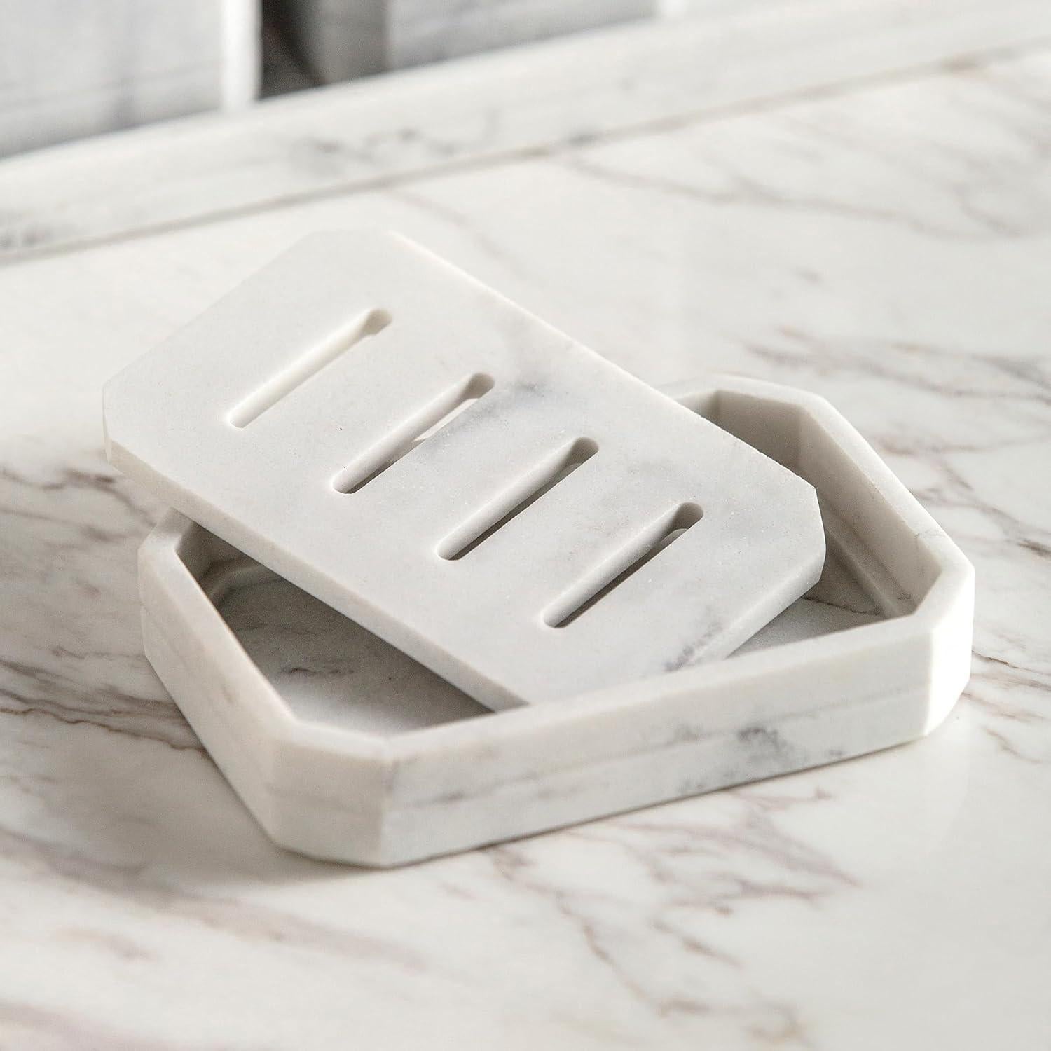 Plato de Jabón Drenable GalDal Textura Mármol 12.7x9 cm