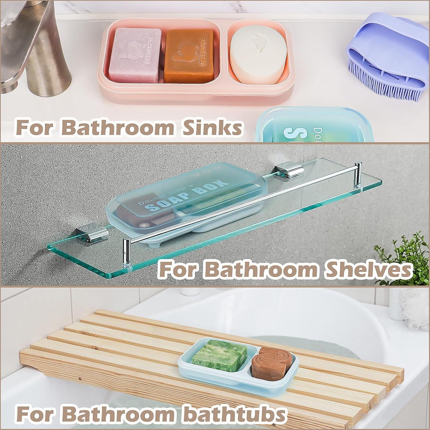 Plato de Jabón Doble AIDIMMING Azul Claro 20.1x10.9 cm