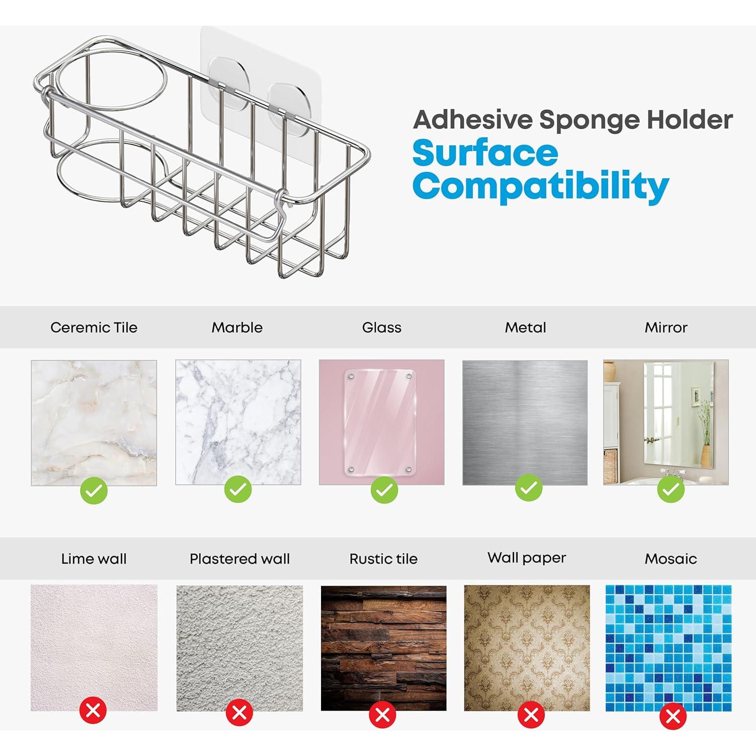 KESOL Soporte para Esponjas de Acero Inoxidable 3 en 1