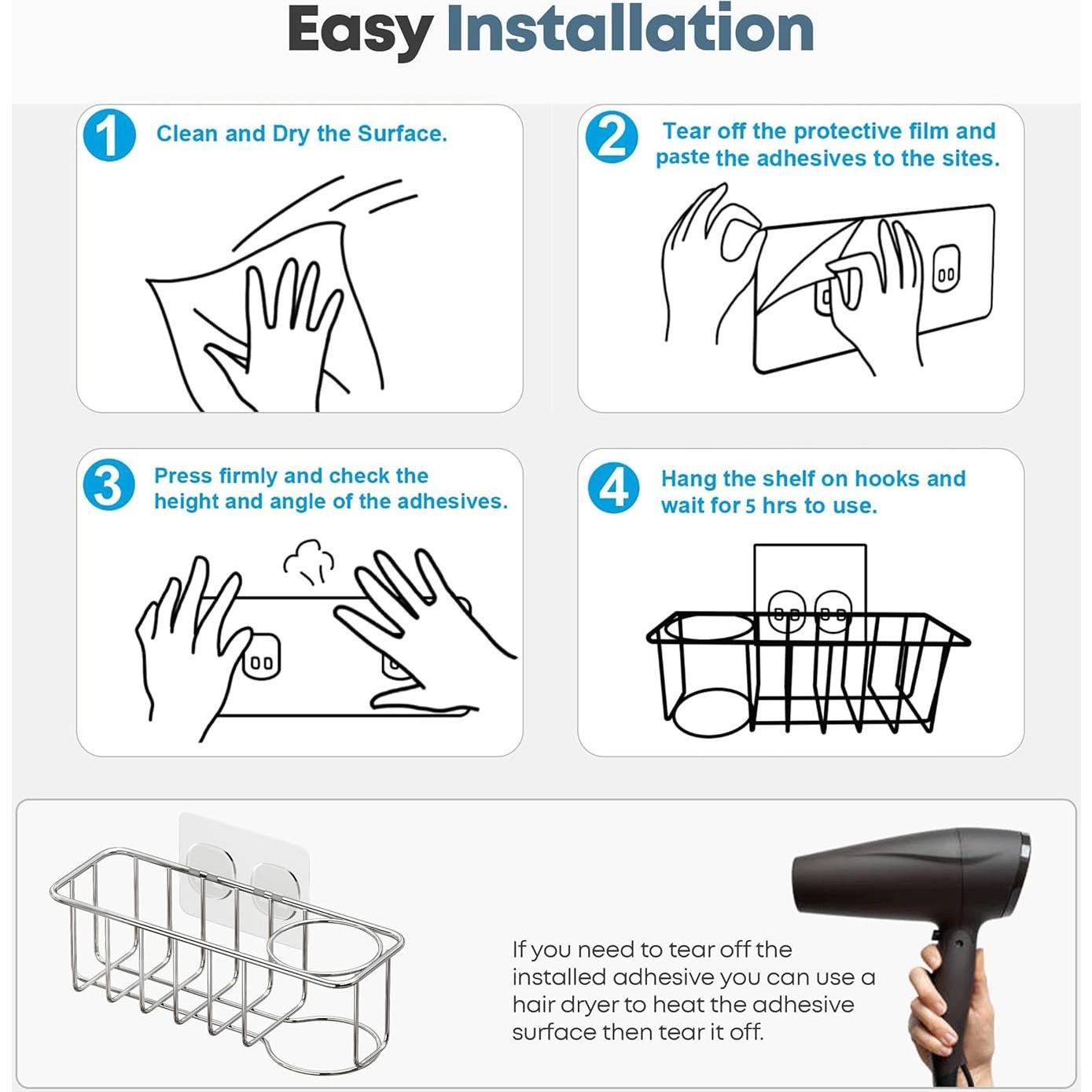 KESOL Soporte para Esponjas de Acero Inoxidable 3 en 1