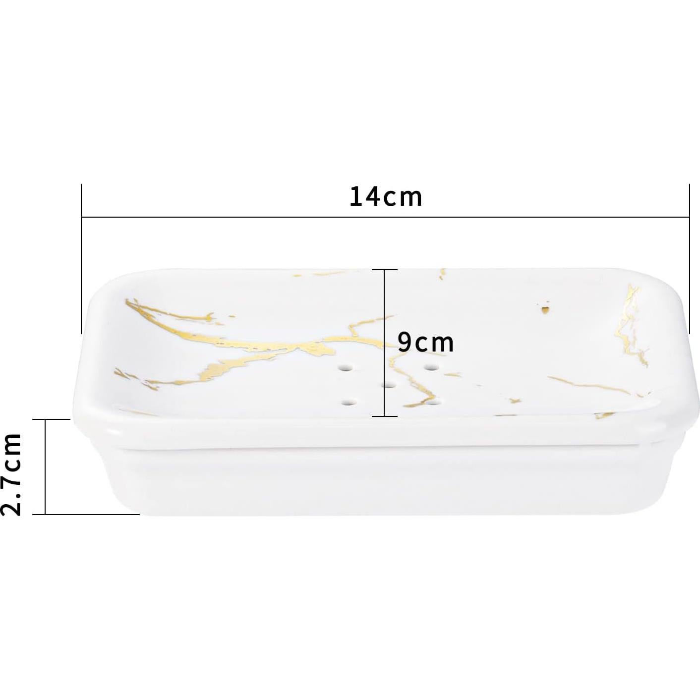 Plato de Jabón Cerámico Shinowa Blanco con Drenaje 14x9cm