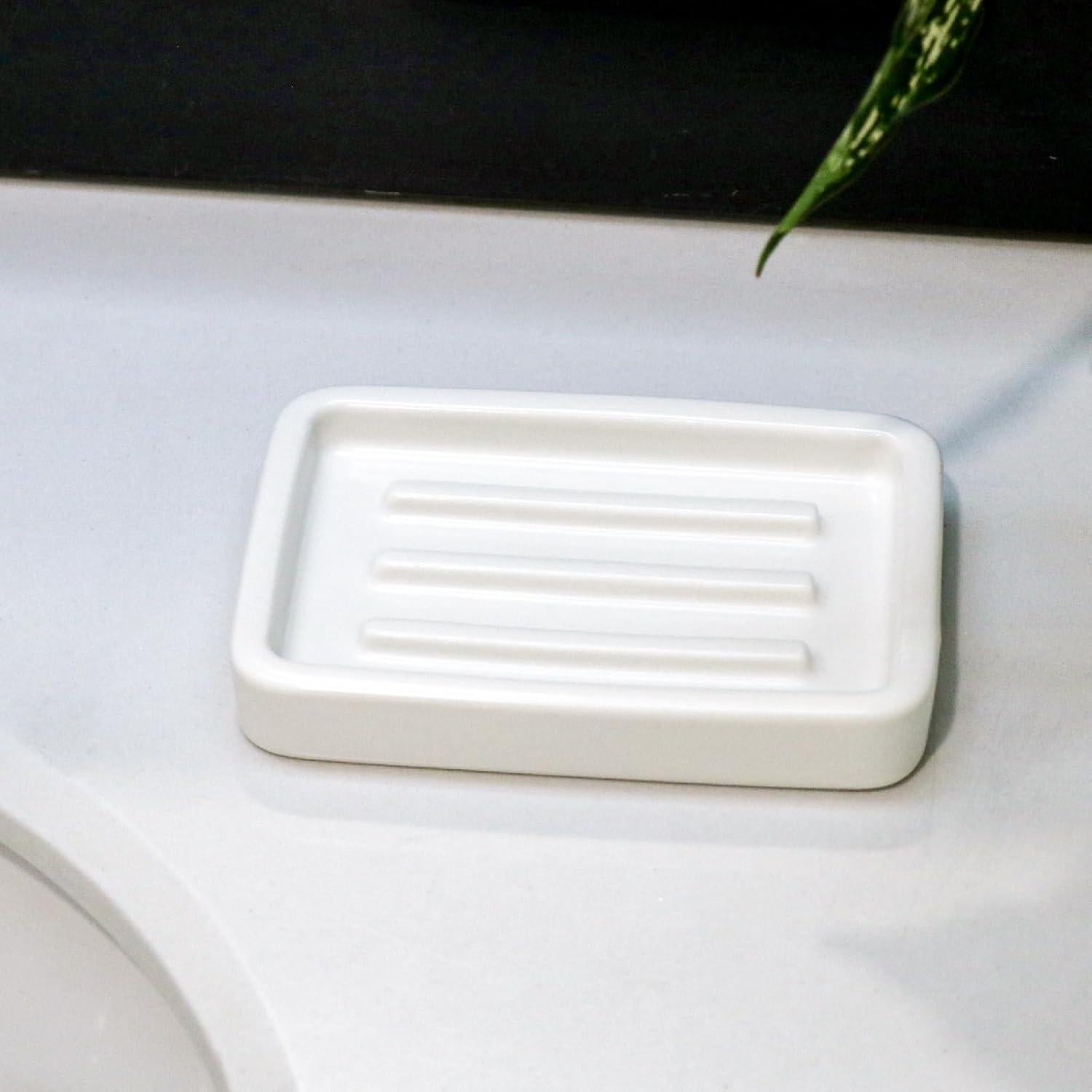 Plato de Jabón Cerámica Iyulania Blanco Rectangular 12.2x8.9cm