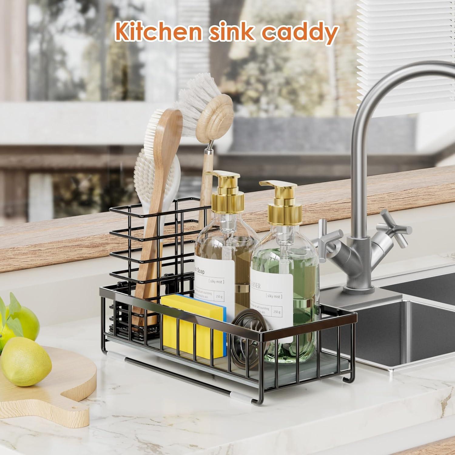 Caddy para Fregadero de Cocina OVICAR Negro - Secado Rápido