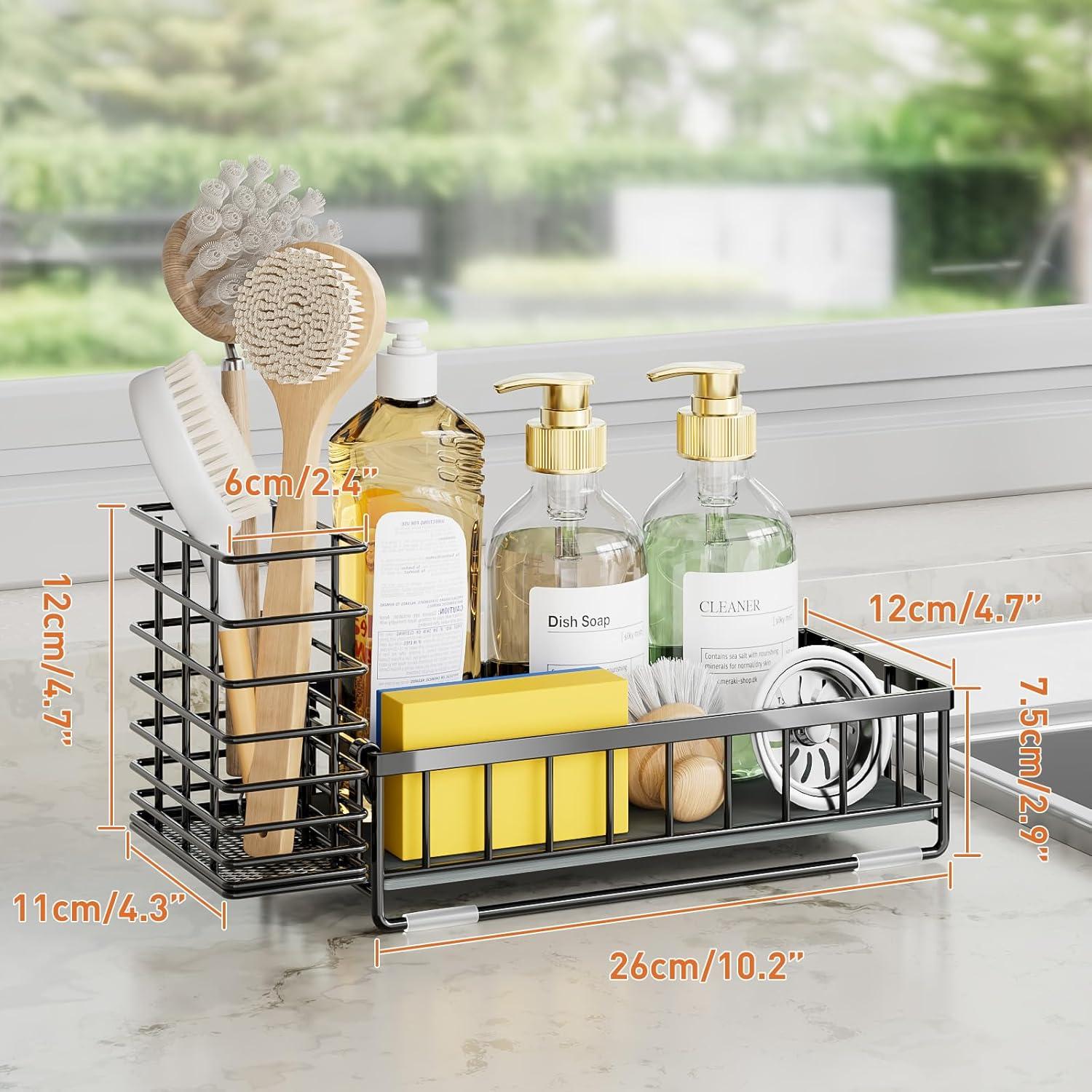 Caddy para Fregadero de Cocina OVICAR Negro - Secado Rápido