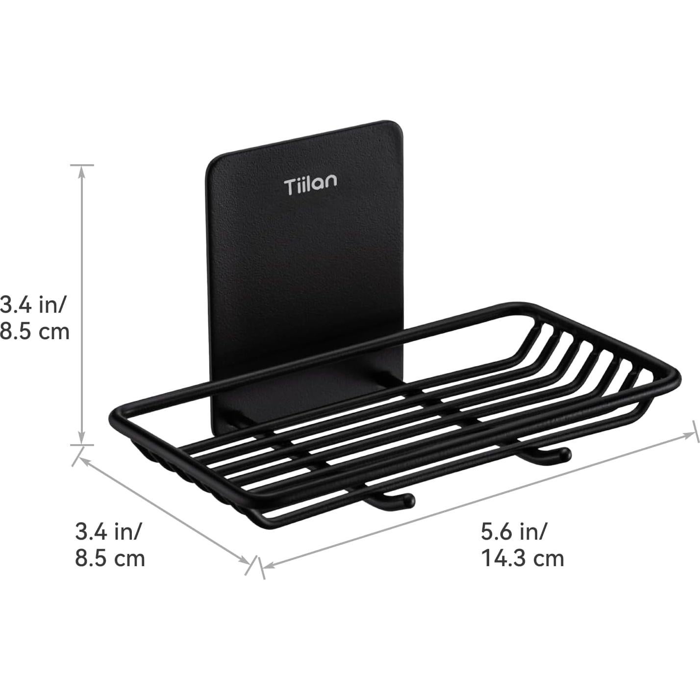 Soporte de Jabón Autoadhesivo Tiilan Acero Inoxidable Negro