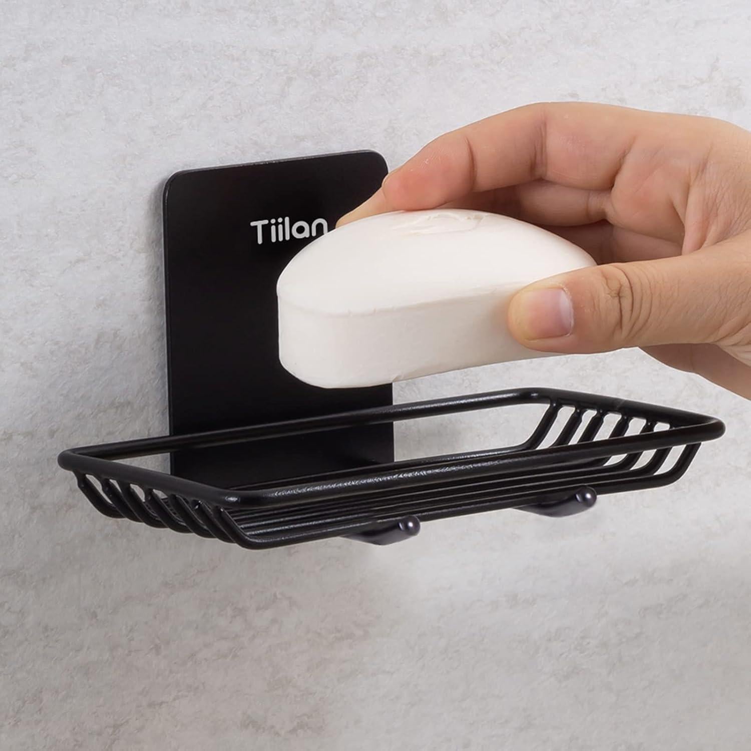 Soporte de Jabón Autoadhesivo Tiilan Acero Inoxidable Negro