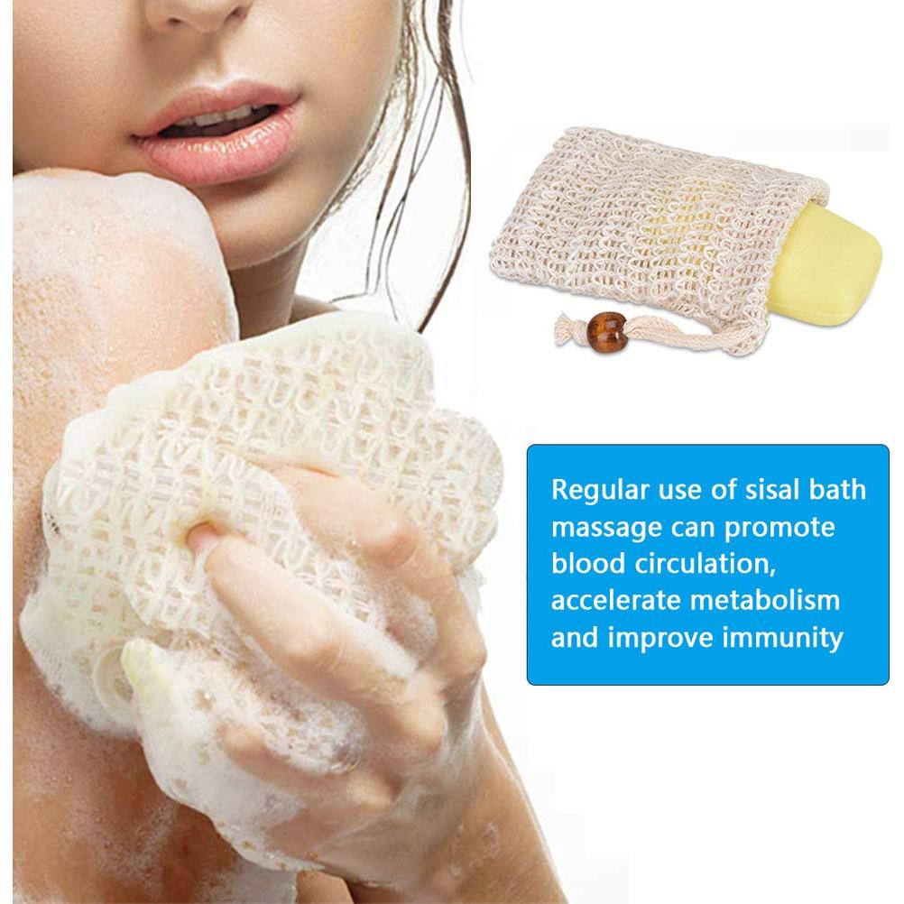 Bolsa Exfoliante de Jabón Natural Sisal - 40 Paquetes 14x9 cm