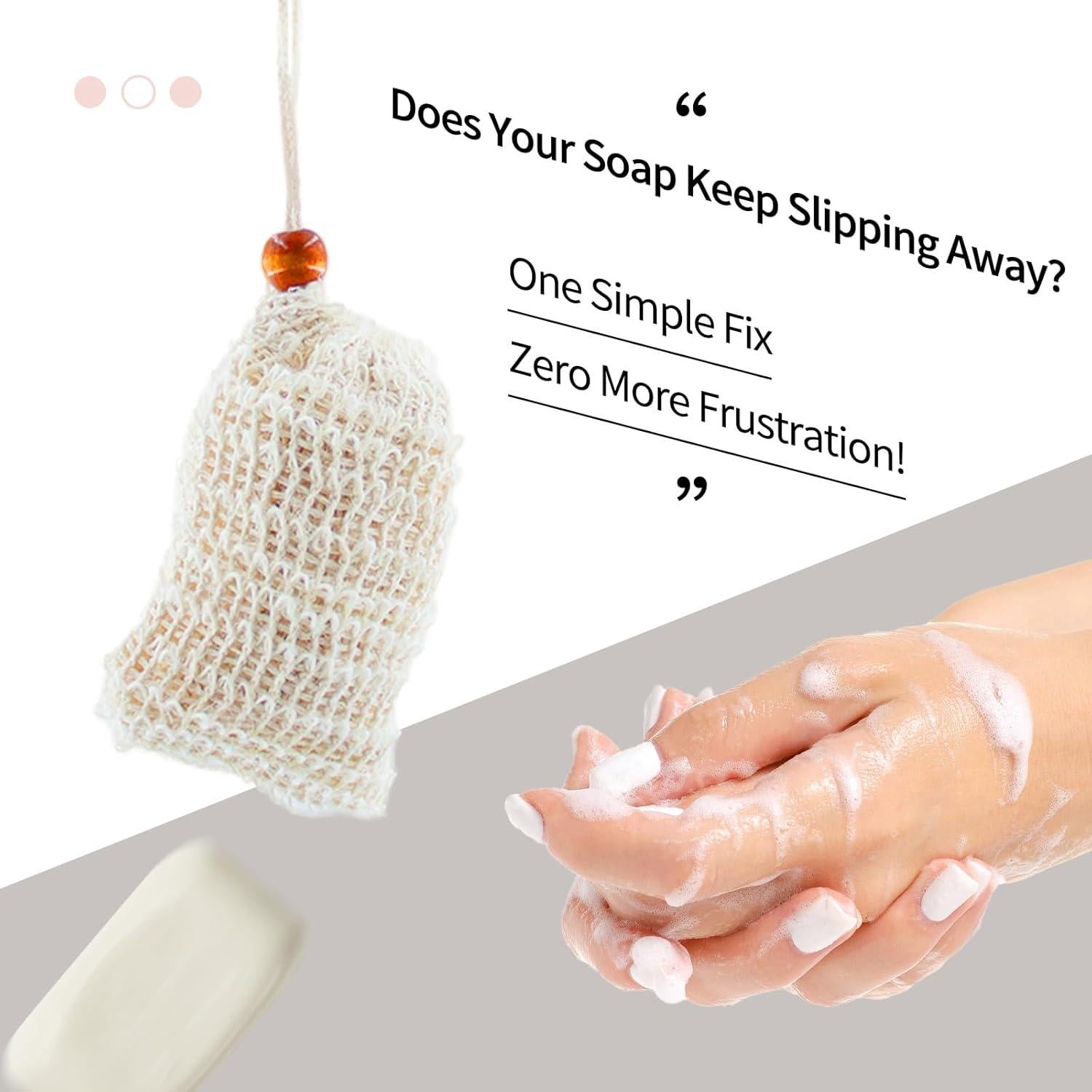 Bolsa de Jabón Natural de Sisal Oeyliz 2 Piezas 14x9 cm