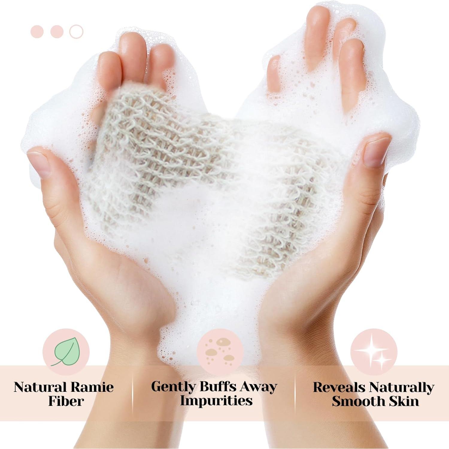 Bolsa de Jabón Natural de Sisal Oeyliz 2 Piezas 14x9 cm