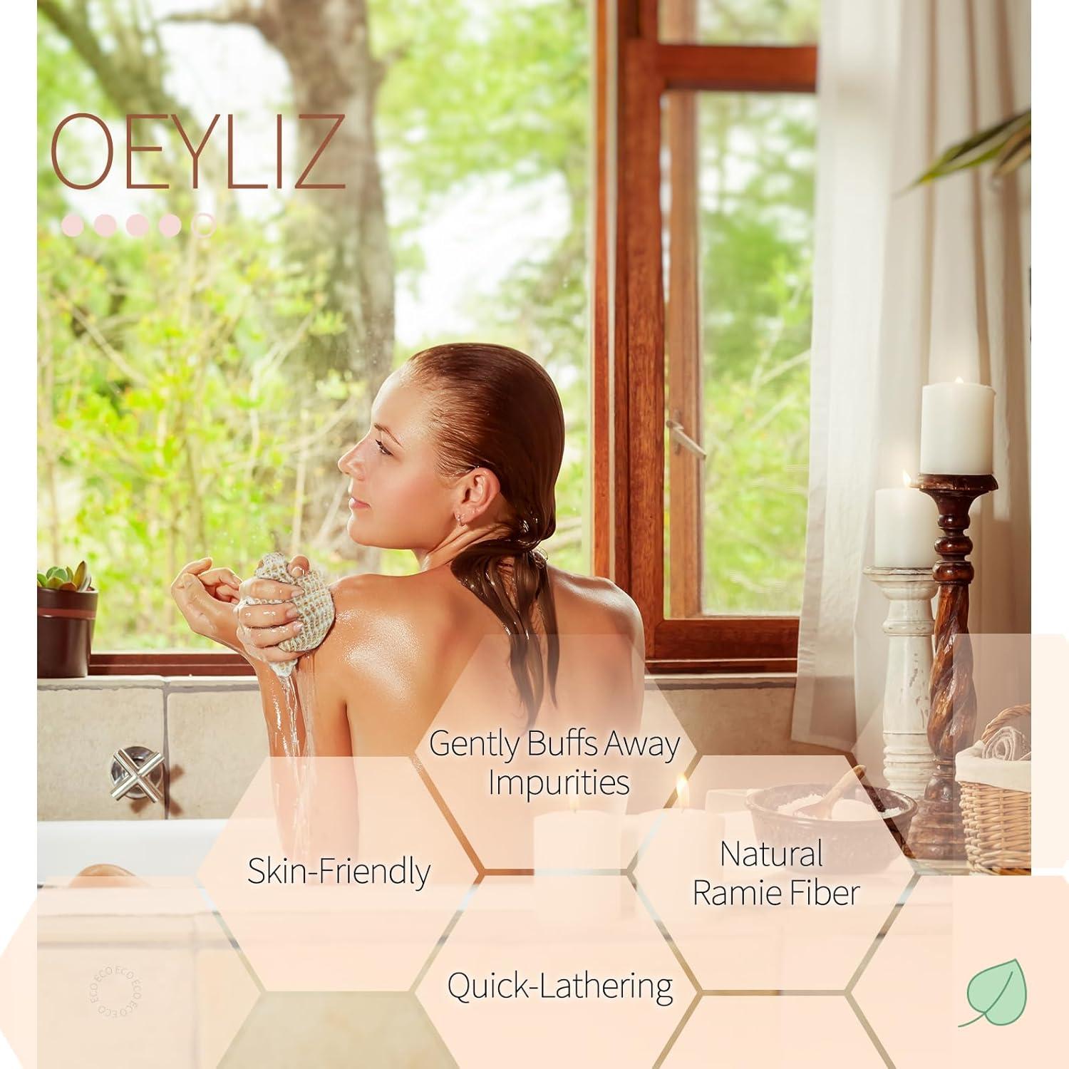 Bolsa de Jabón Natural de Sisal Oeyliz 2 Piezas 14x9 cm