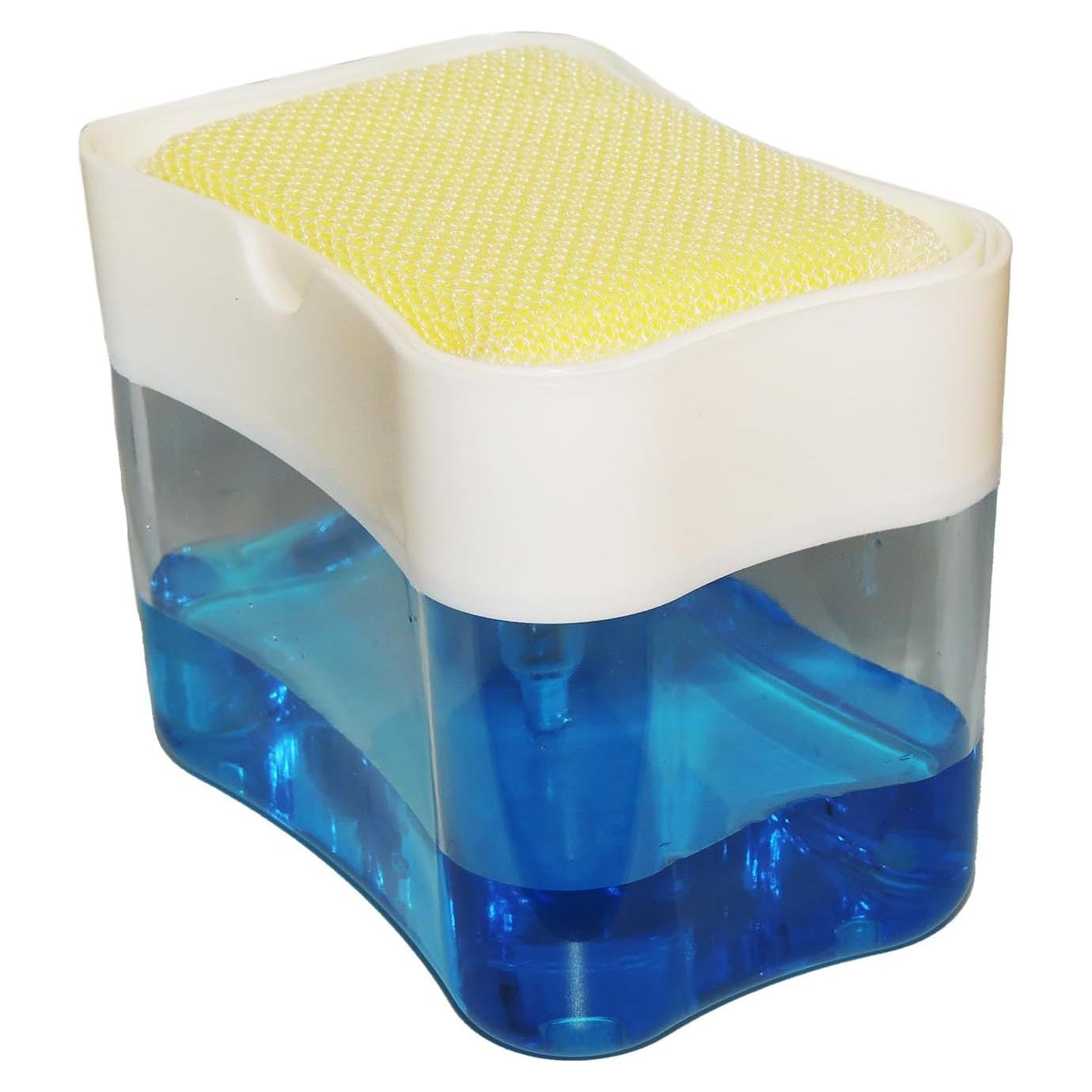 Dispensador de Jabón Elite Buddy con Esponja Limpiadora Blanca