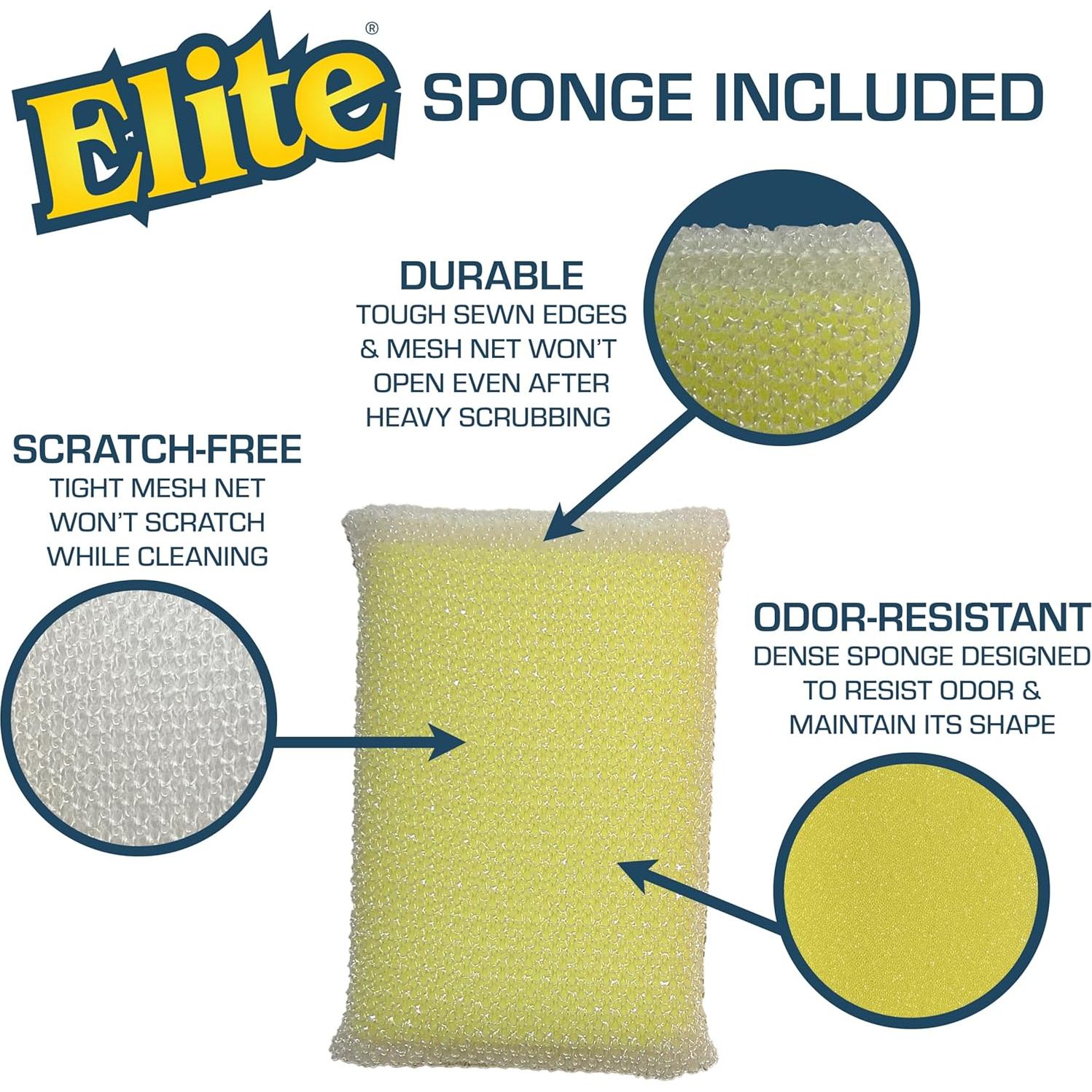 Dispensador de Jabón Elite Buddy con Esponja Limpiadora Blanca