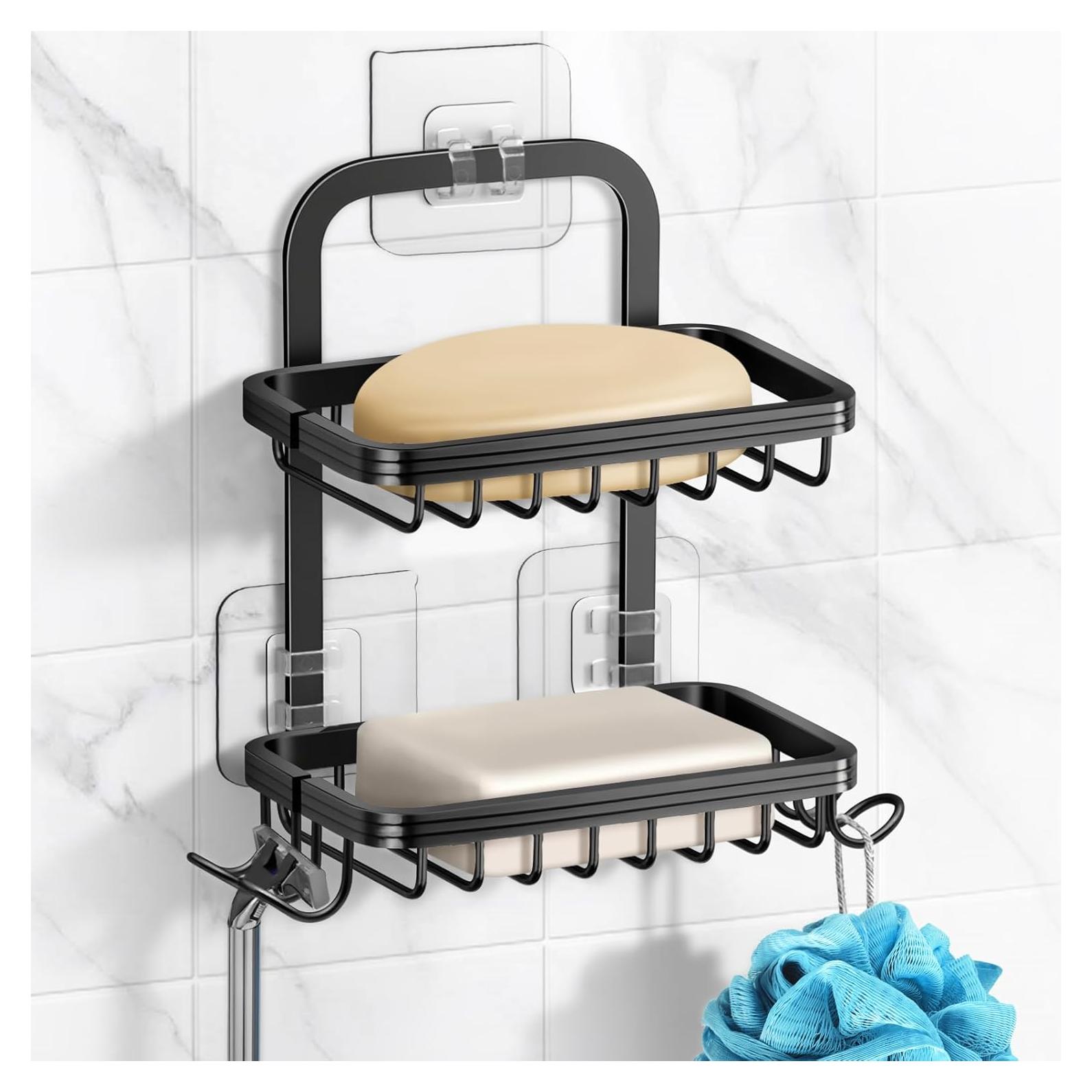 Soporte de Jabón MSAICOE Negro 2 Niveles Aluminio Antioxidante