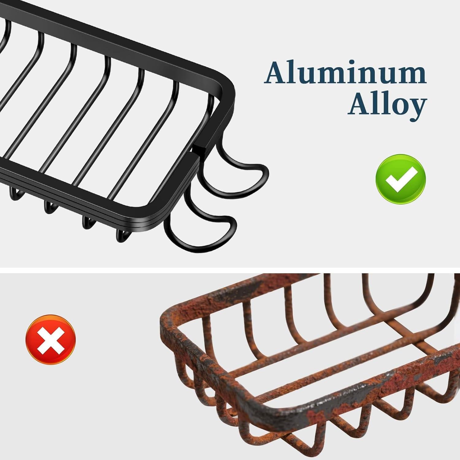 Soporte de Jabón MSAICOE Negro 2 Niveles Aluminio Antioxidante