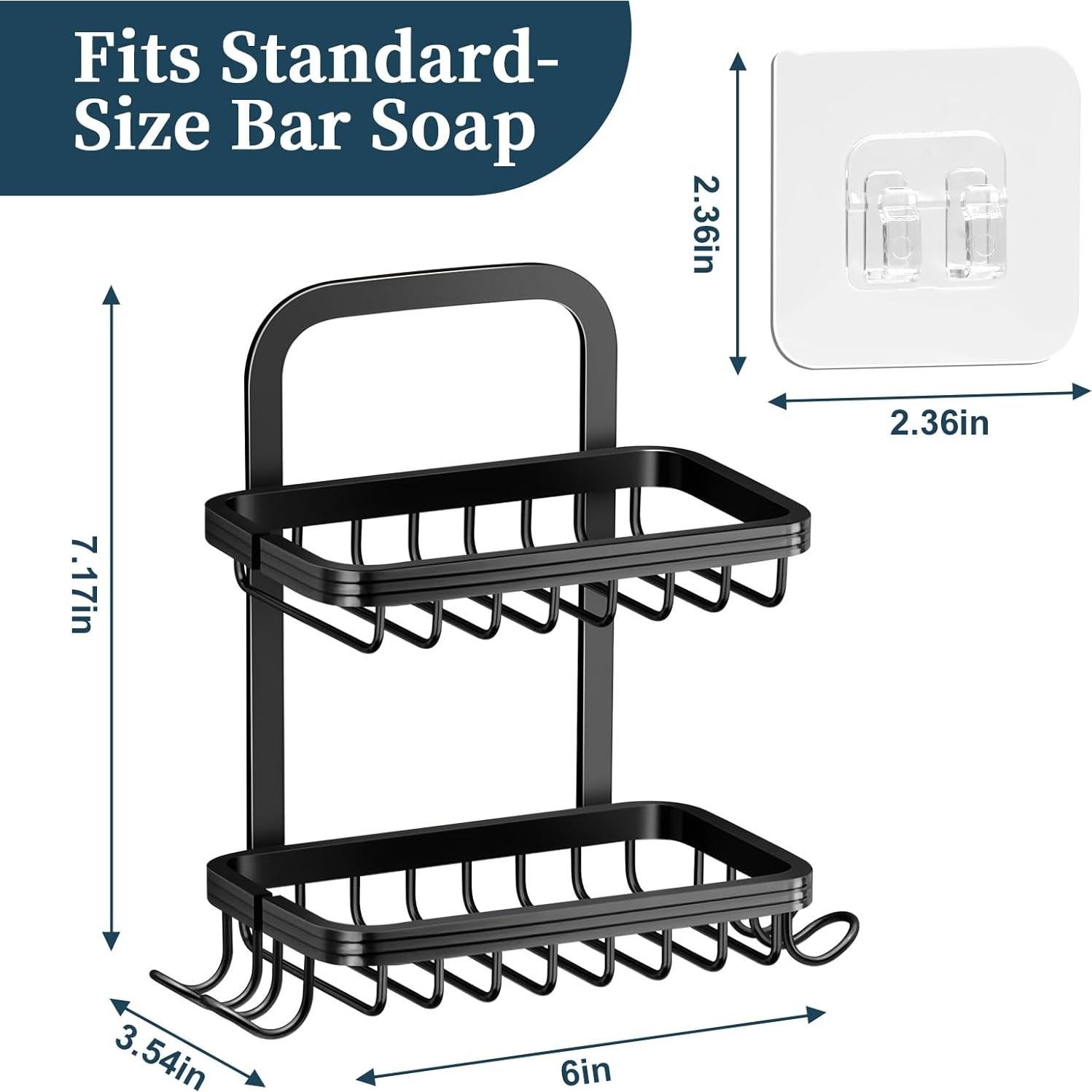 Soporte de Jabón MSAICOE Negro 2 Niveles Aluminio Antioxidante