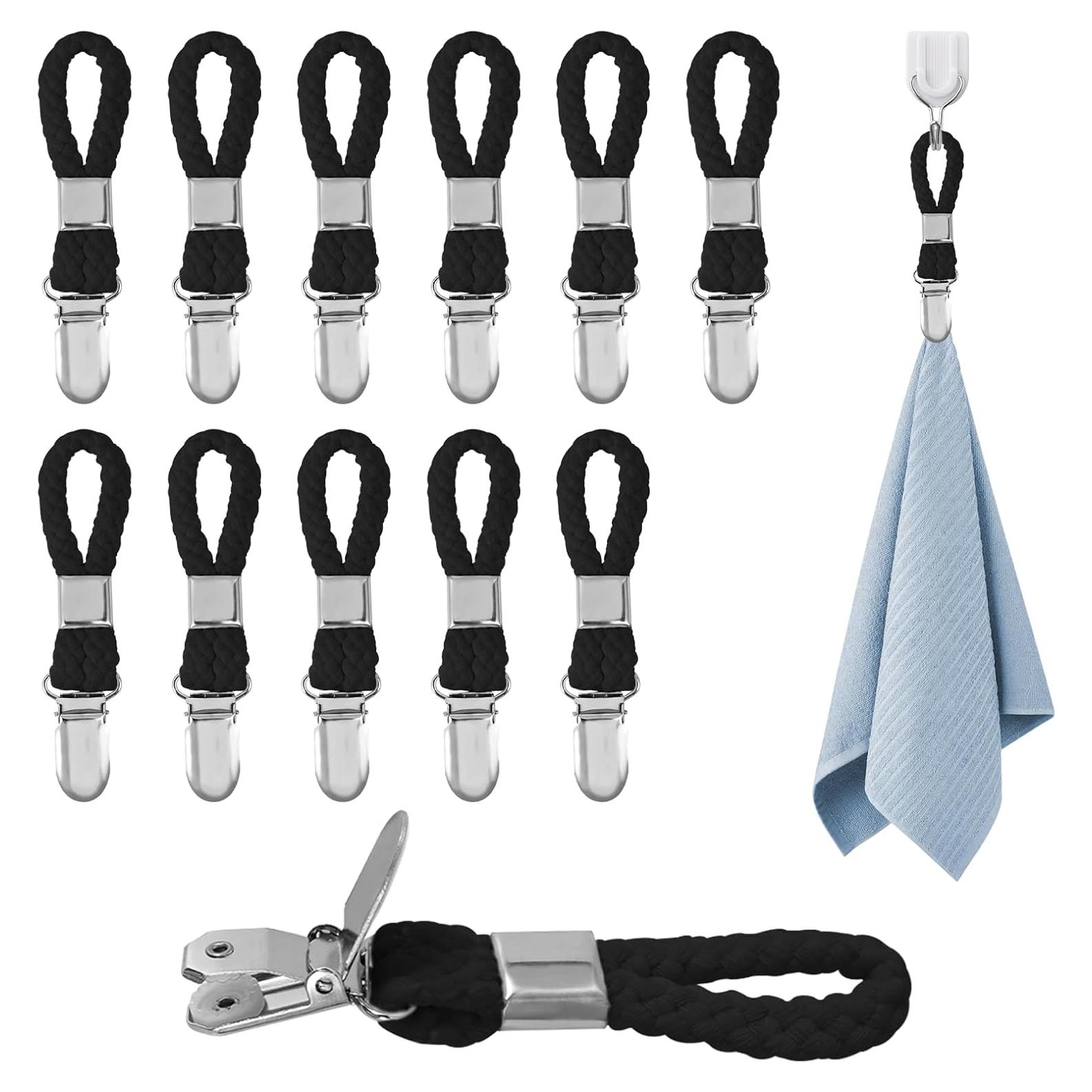 Paquete de 12 Clips para Toallas de Cocina Yuunheg - Metal Negro