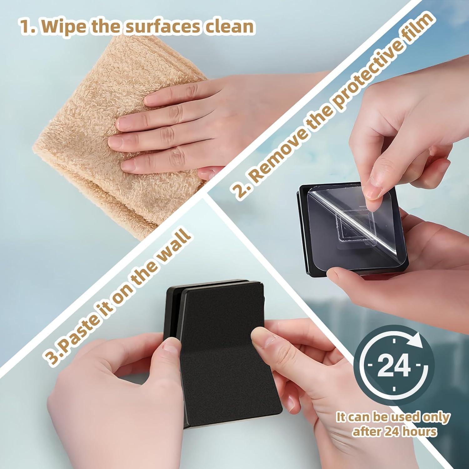 Clips Adhesivos Grandes EooUooIP - 6 Pcs para Paredes, Blanco