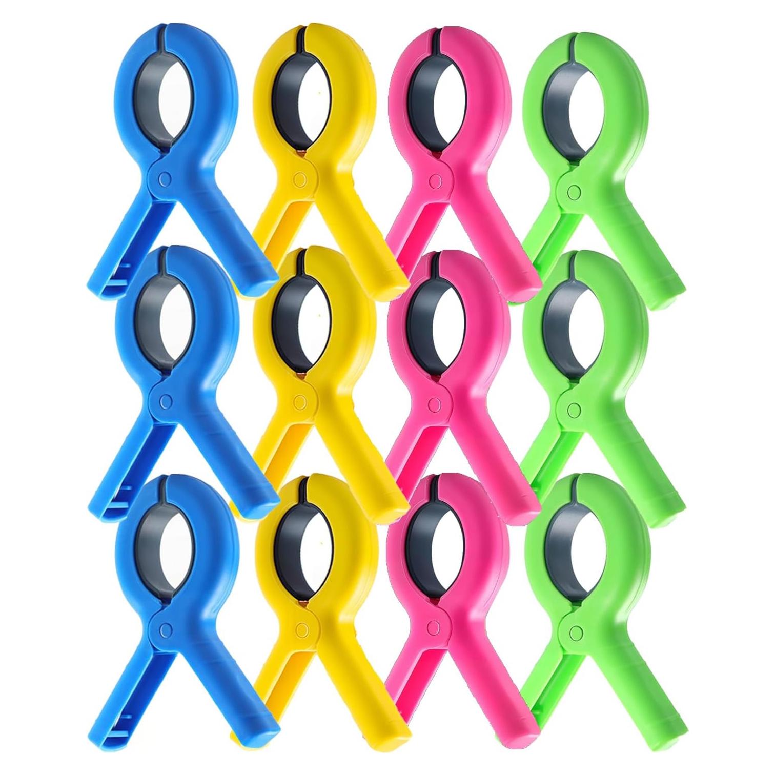 12 Clips para Toallas de Playa ZERIXA Multicolor 9.4 cm
