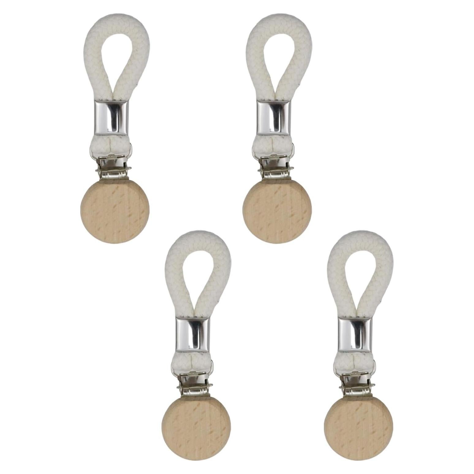 Clips para Toallas de Té T Tulead - 4 Pcs Metal y Madera