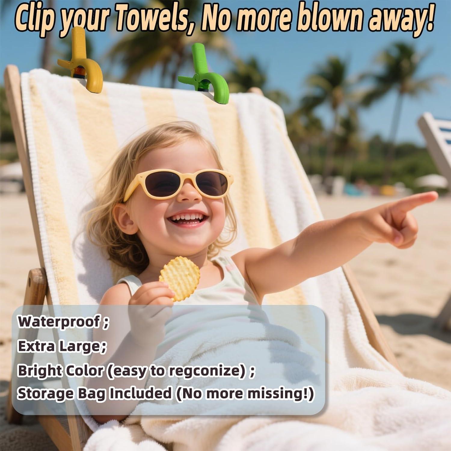 Pinzas de Toalla de Playa QuairBrez 8 Pcs Alta Resistencia