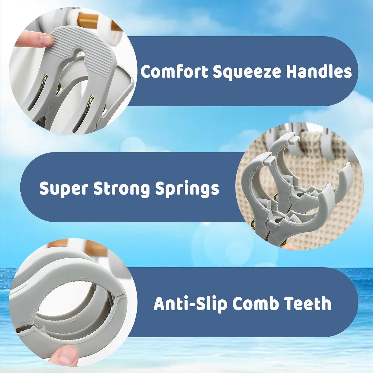 Pinzas para Toallas de Playa LERAO - Paquete de 4, Alta Resistencia