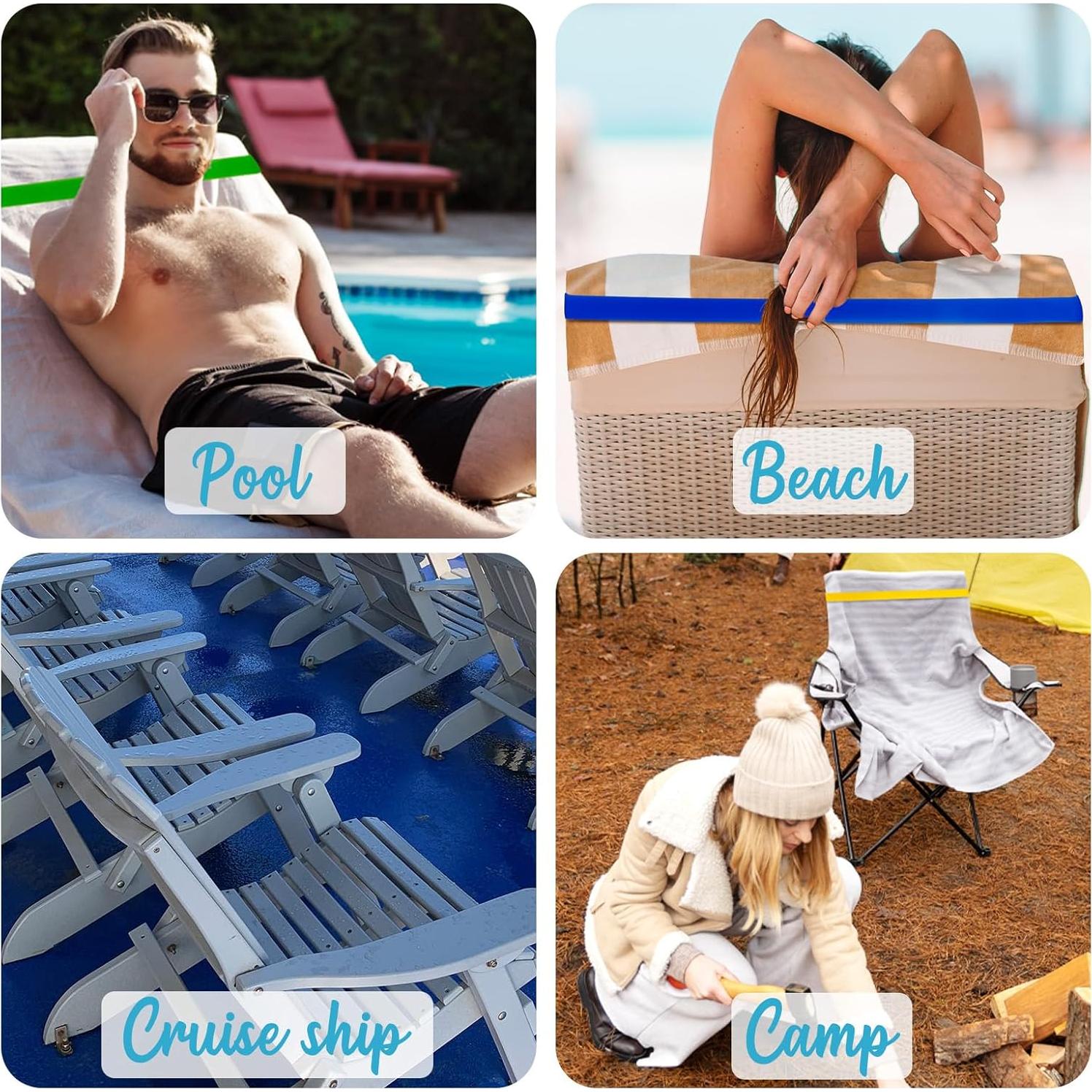 Bandas de Toalla Uxeqtop para Sillas de Playa - Paquete de 6