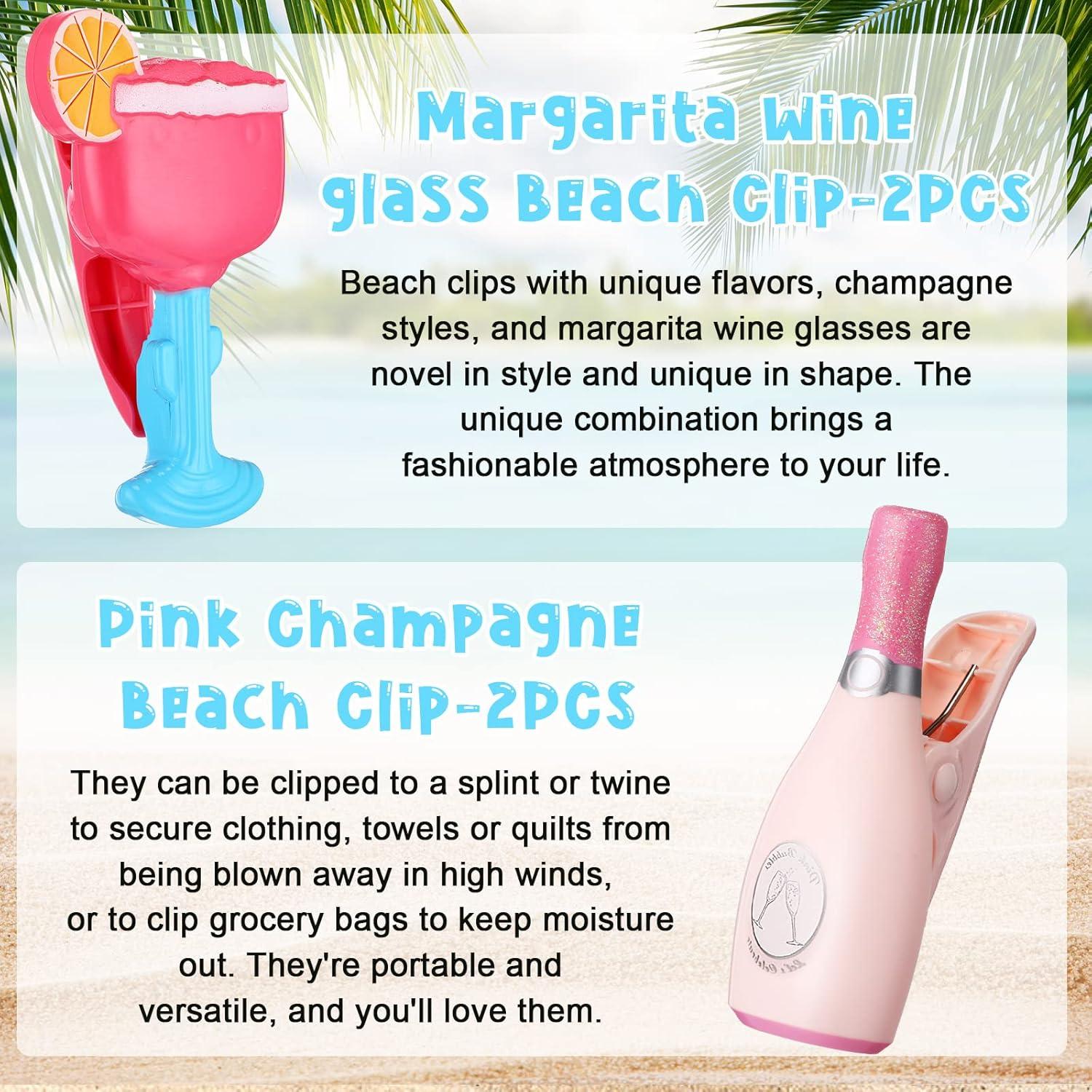 Clips para Toallas de Playa Sieral - 8 Pcs, 4 Estilos Divertidos