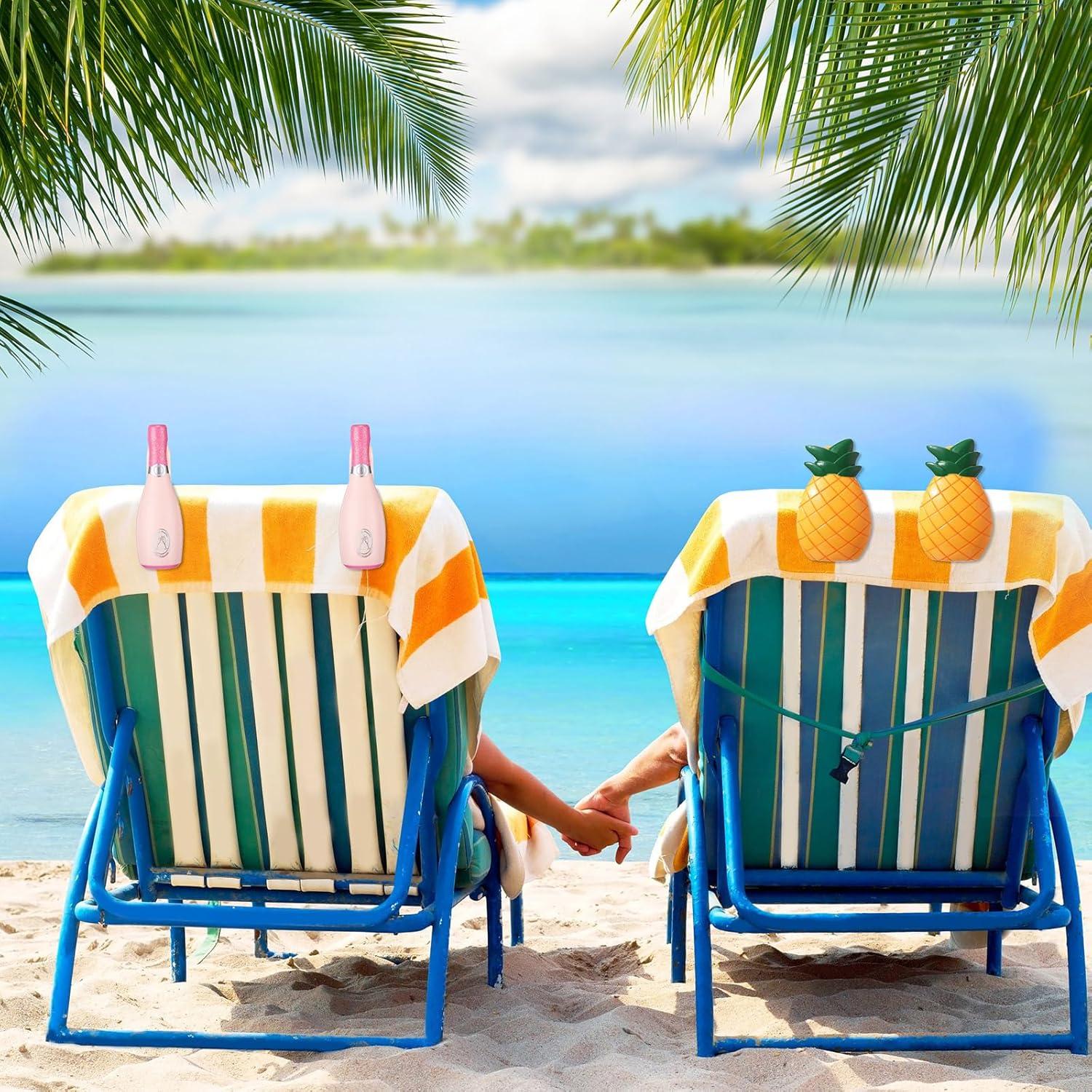 Clips para Toallas de Playa Sieral - 8 Pcs, 4 Estilos Divertidos