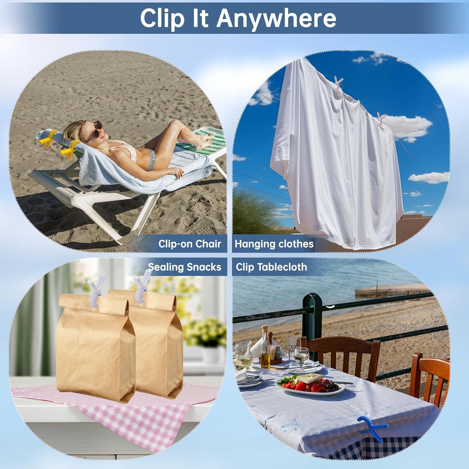 Pinzas Grandes para Toallas ChicRange - Paquete de 6 Colores