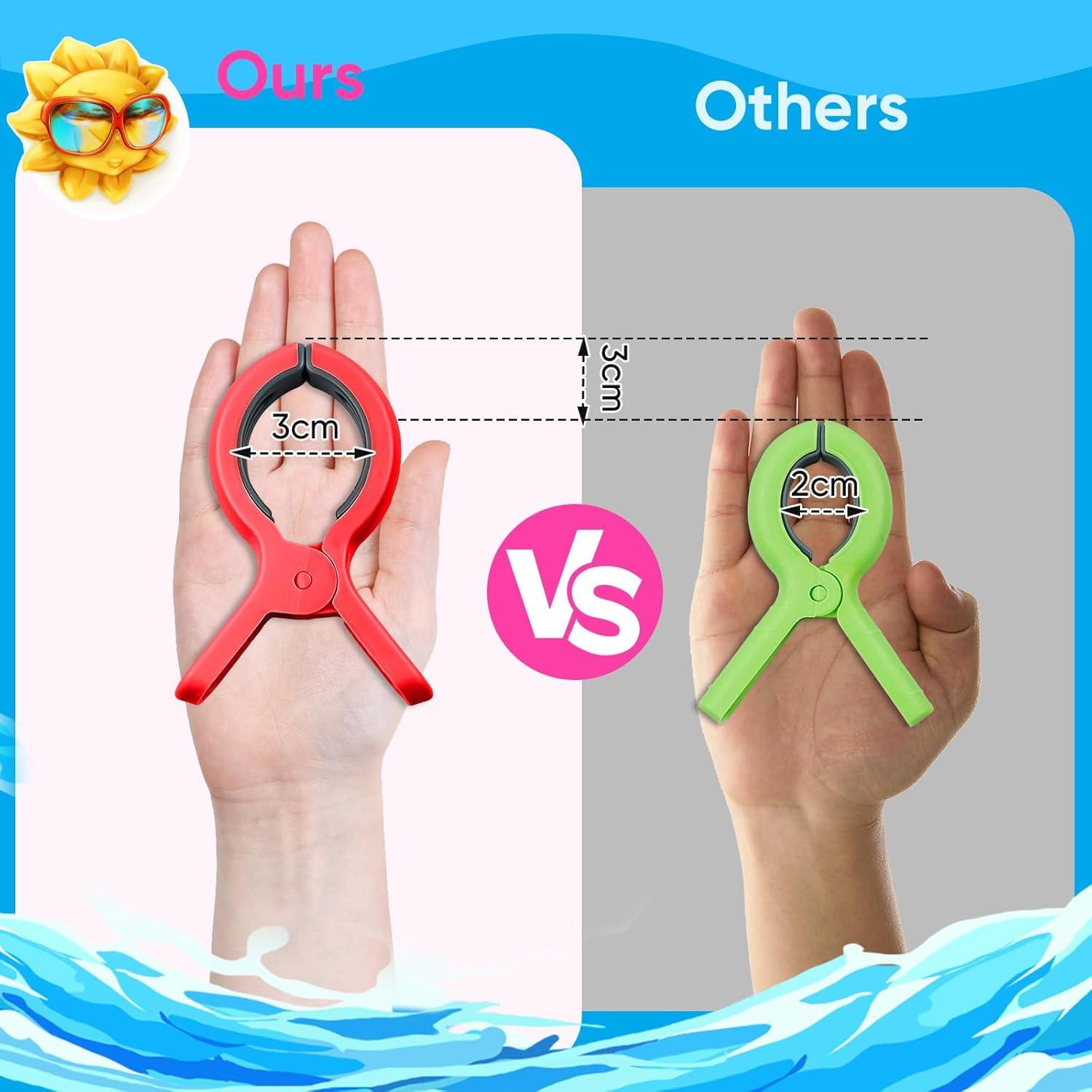 Pinzas de Toalla Grandes HiGift 8 Piezas para Sillas de Playa