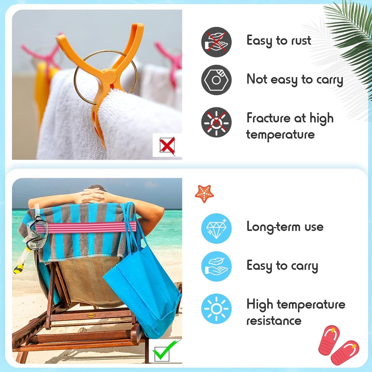 Clips para Toallas de Playa Tessco - Paquete de 12 Piezas