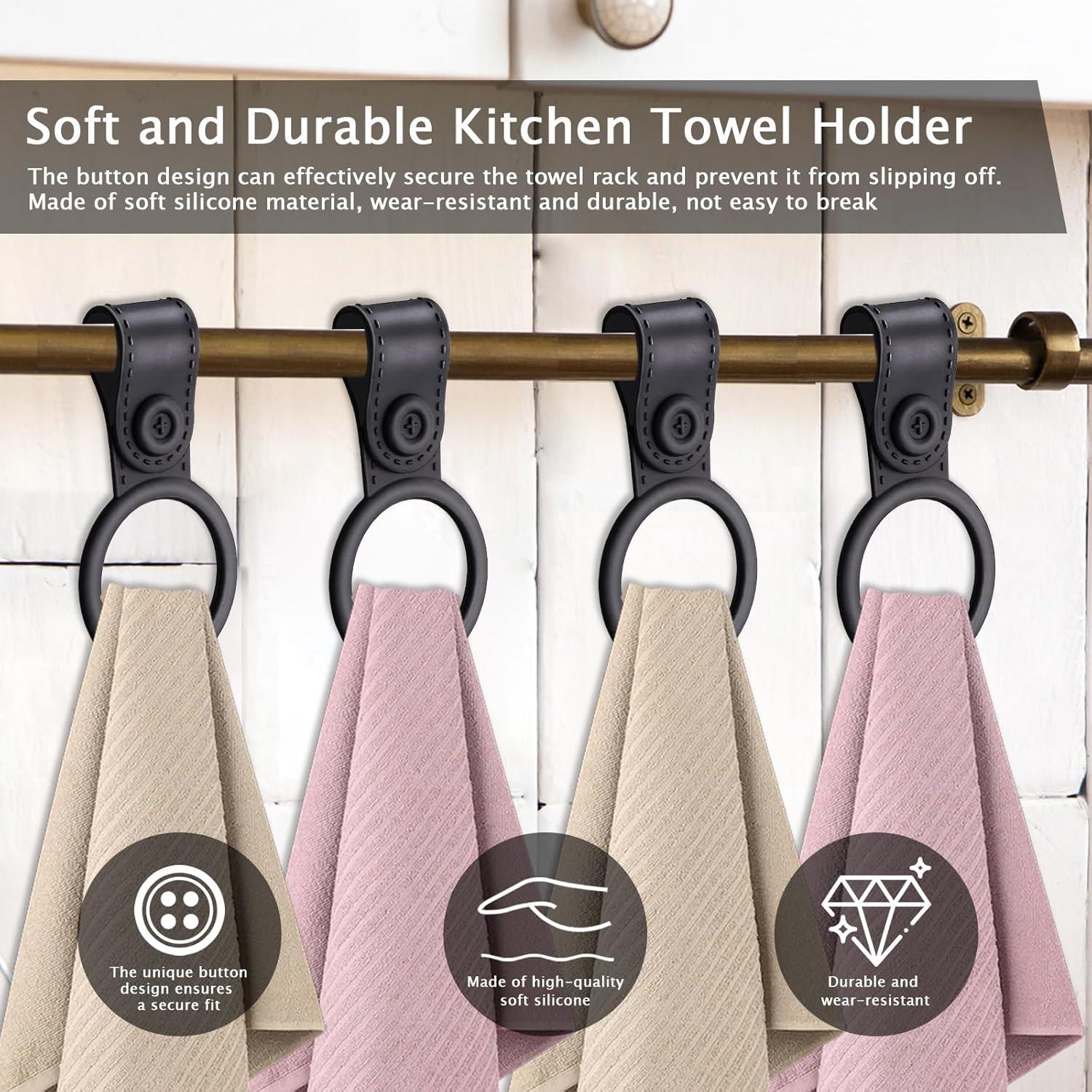 Soporte de Toalla de Silicona Aecsze - Antideslizante Negro