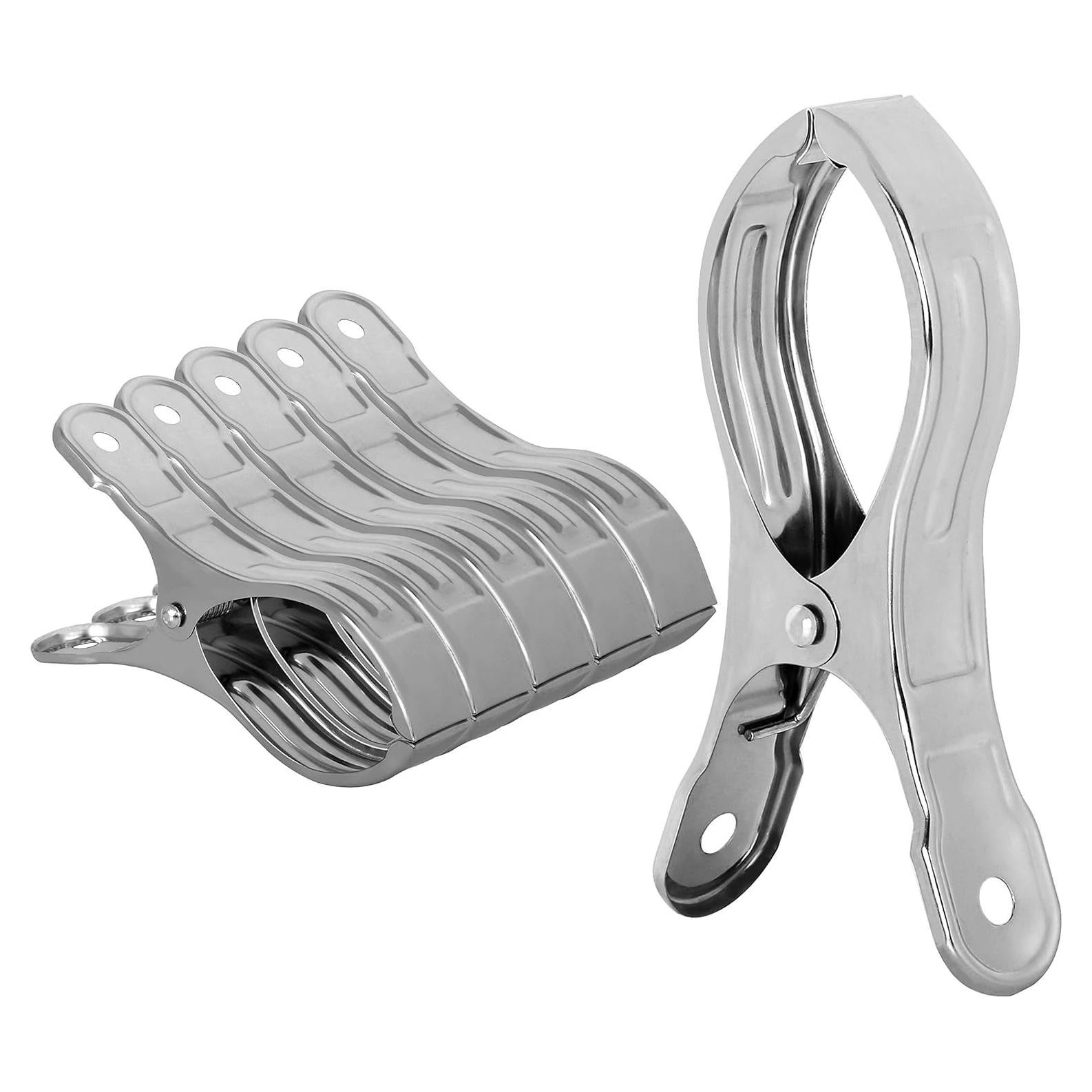 Clips para Toallas Dseap - Paquete de 6, Acero Inoxidable 13cm