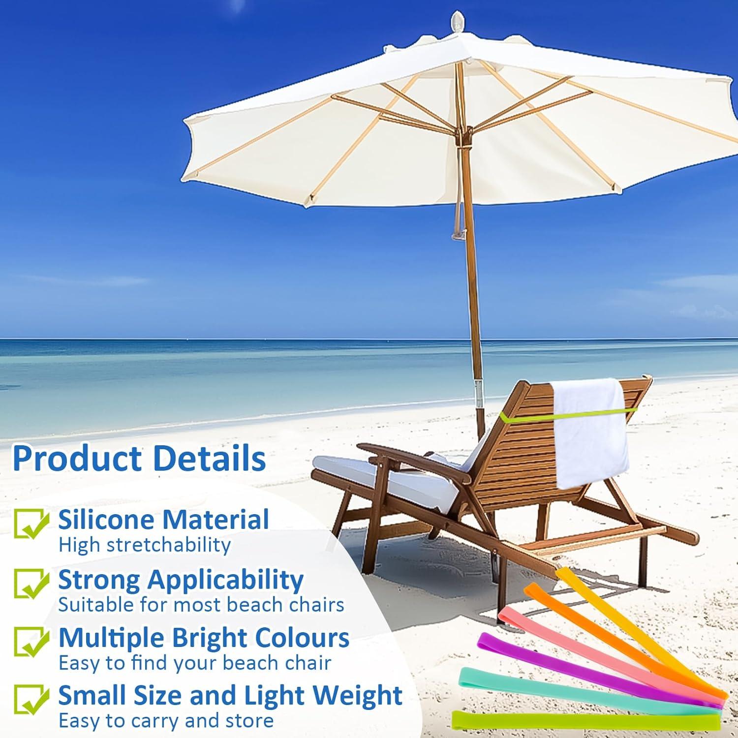 Bandas para Toallas MAQIHAN - 6 Piezas Silicona 30cm