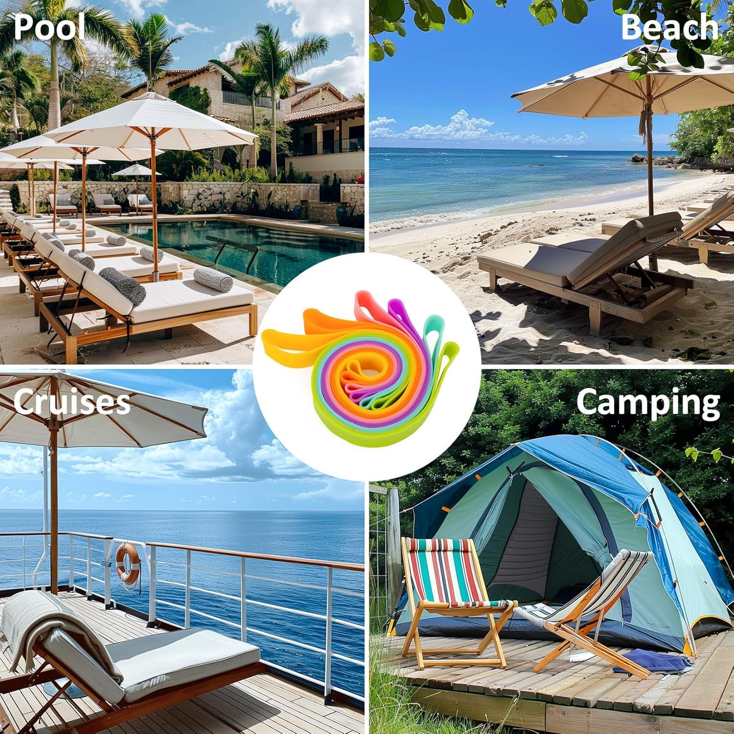 Bandas para Toallas MAQIHAN - 6 Piezas Silicona 30cm