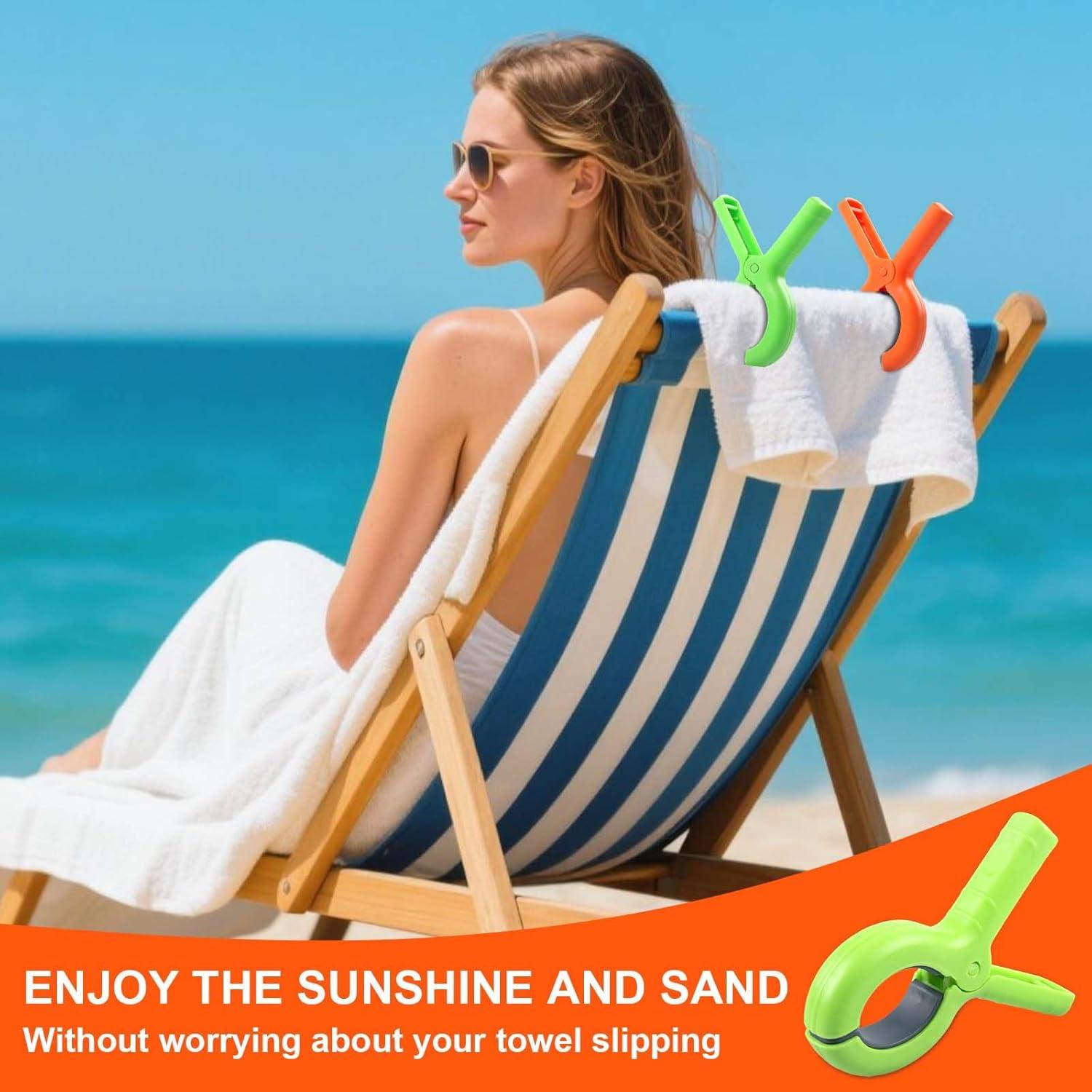 Paquete de 12 Clips para Toallas de Playa Yefall - 6 Colores