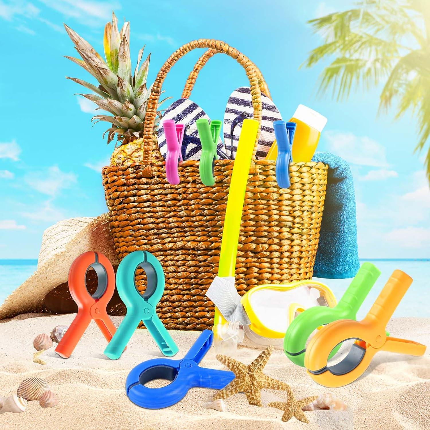 Paquete de 12 Clips para Toallas de Playa Yefall - 6 Colores
