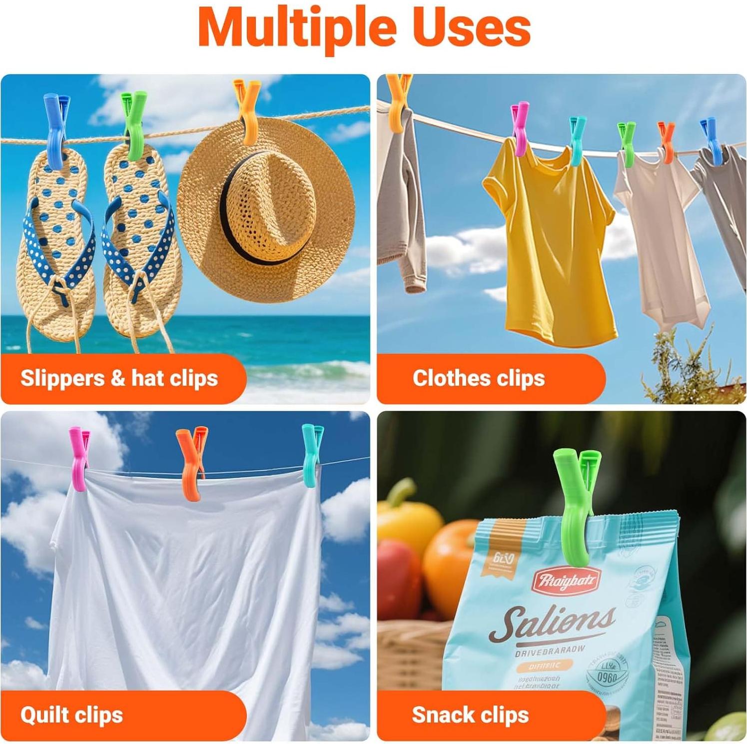 Paquete de 12 Clips para Toallas de Playa Yefall - 6 Colores