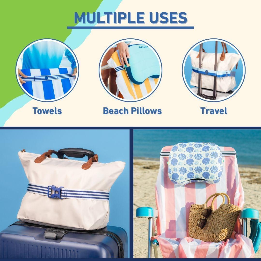 Banda de Toalla Ballast Rayas Dobles - Asegura Toallas y Almohadas